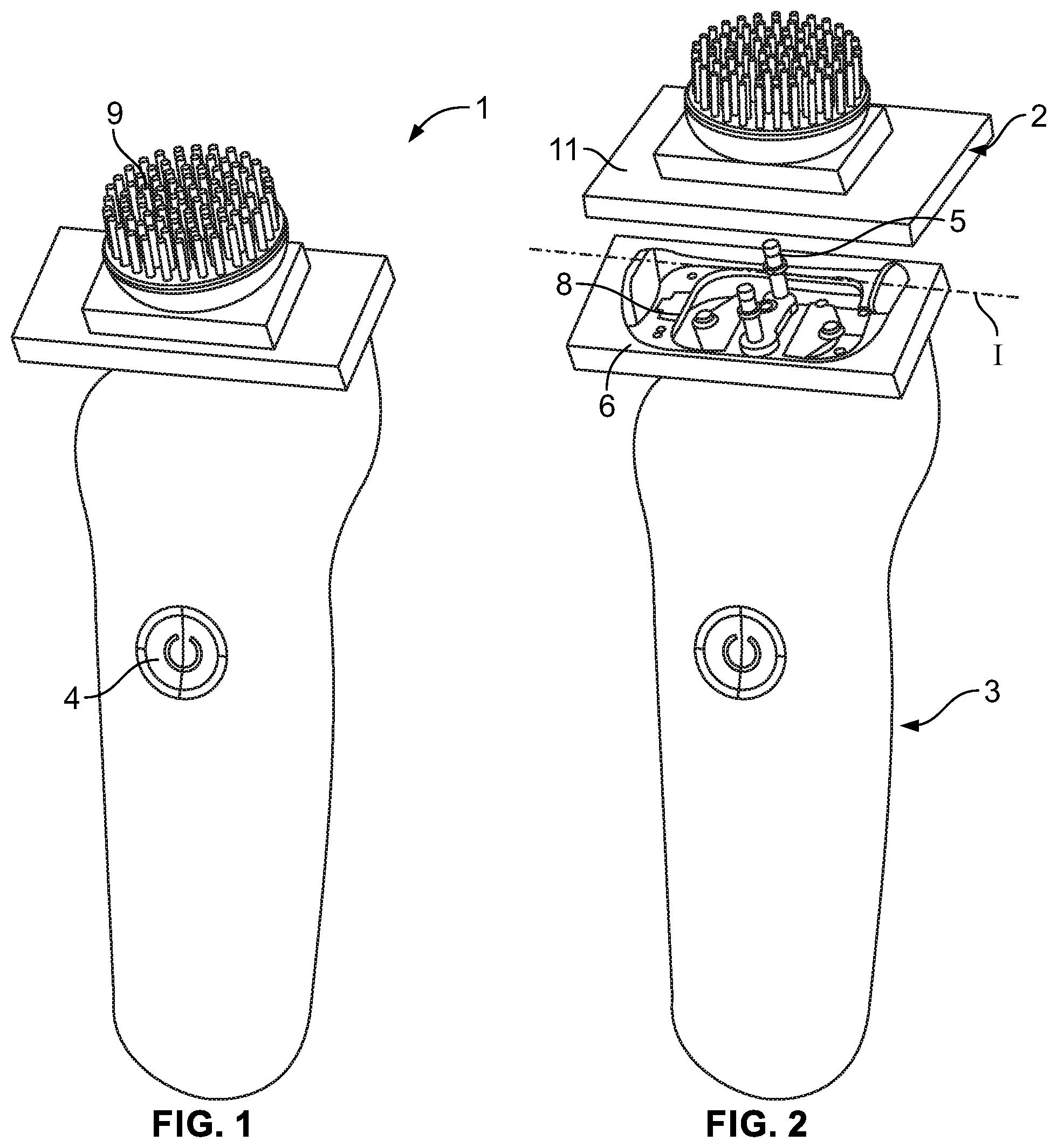 Patent US12096845 Figure 1 – Interface for attaching a brush to a skin treatment device