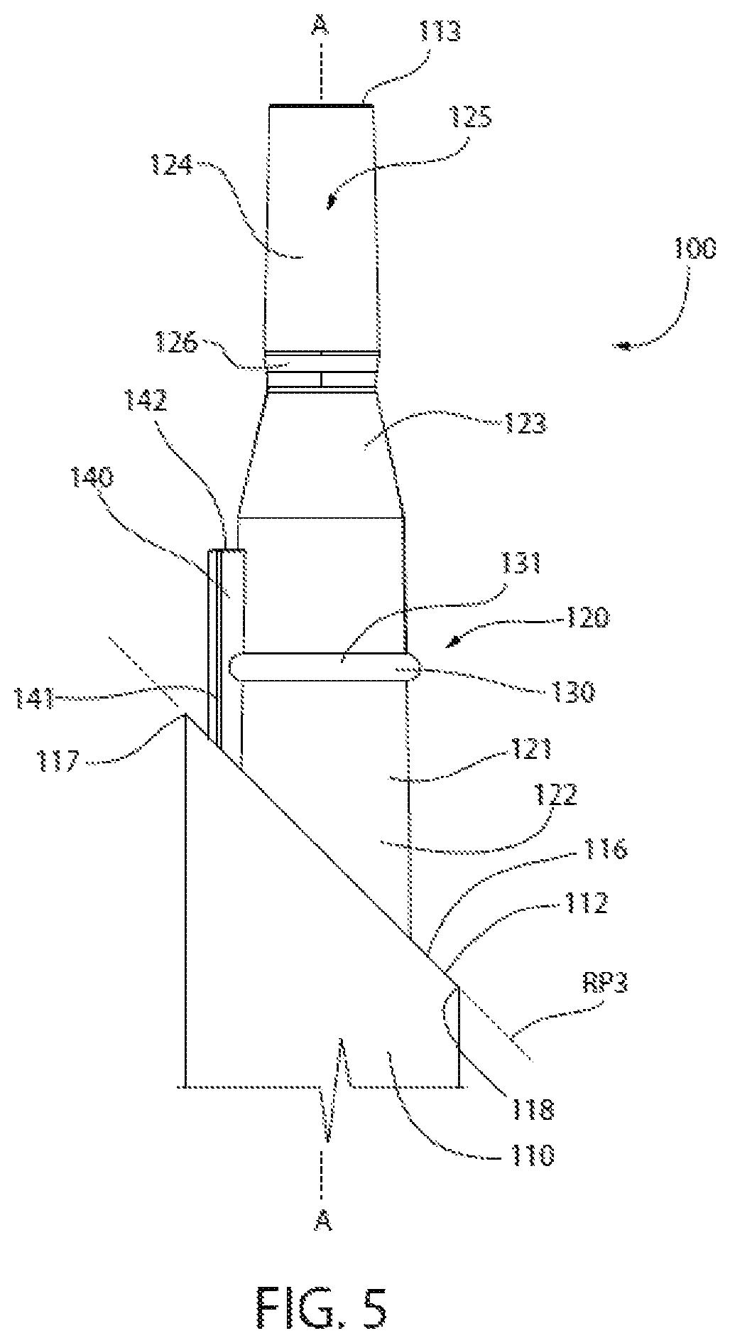Patent US12096848 Figure 4 – Oral care implement, handle thereof, and oral care refill head therefor