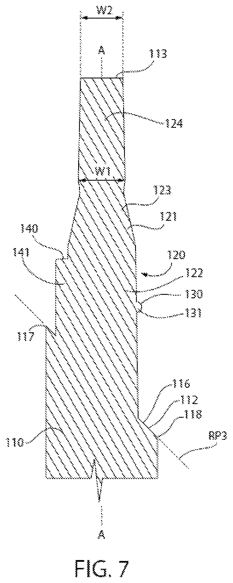 Patent US12096848 Figure 6 – Oral care implement, handle thereof, and oral care refill head therefor