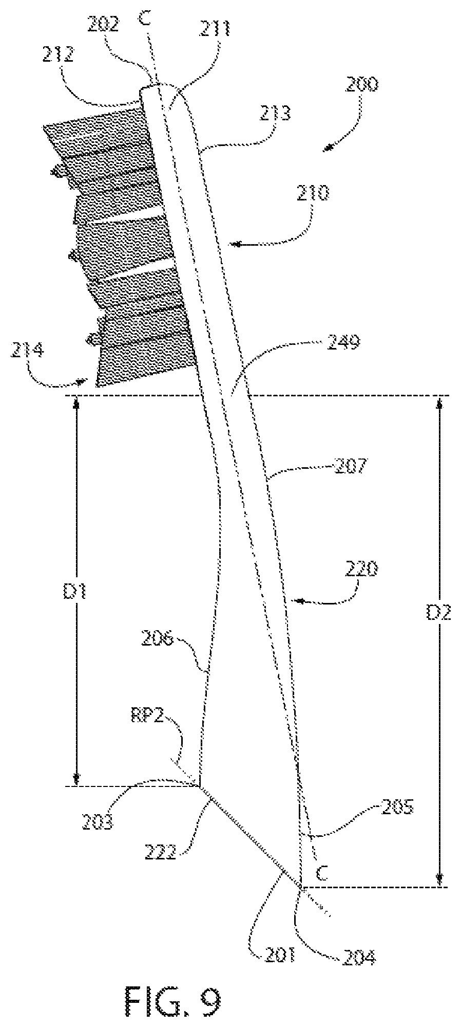 Patent US12096848 Figure 8 – Oral care implement, handle thereof, and oral care refill head therefor