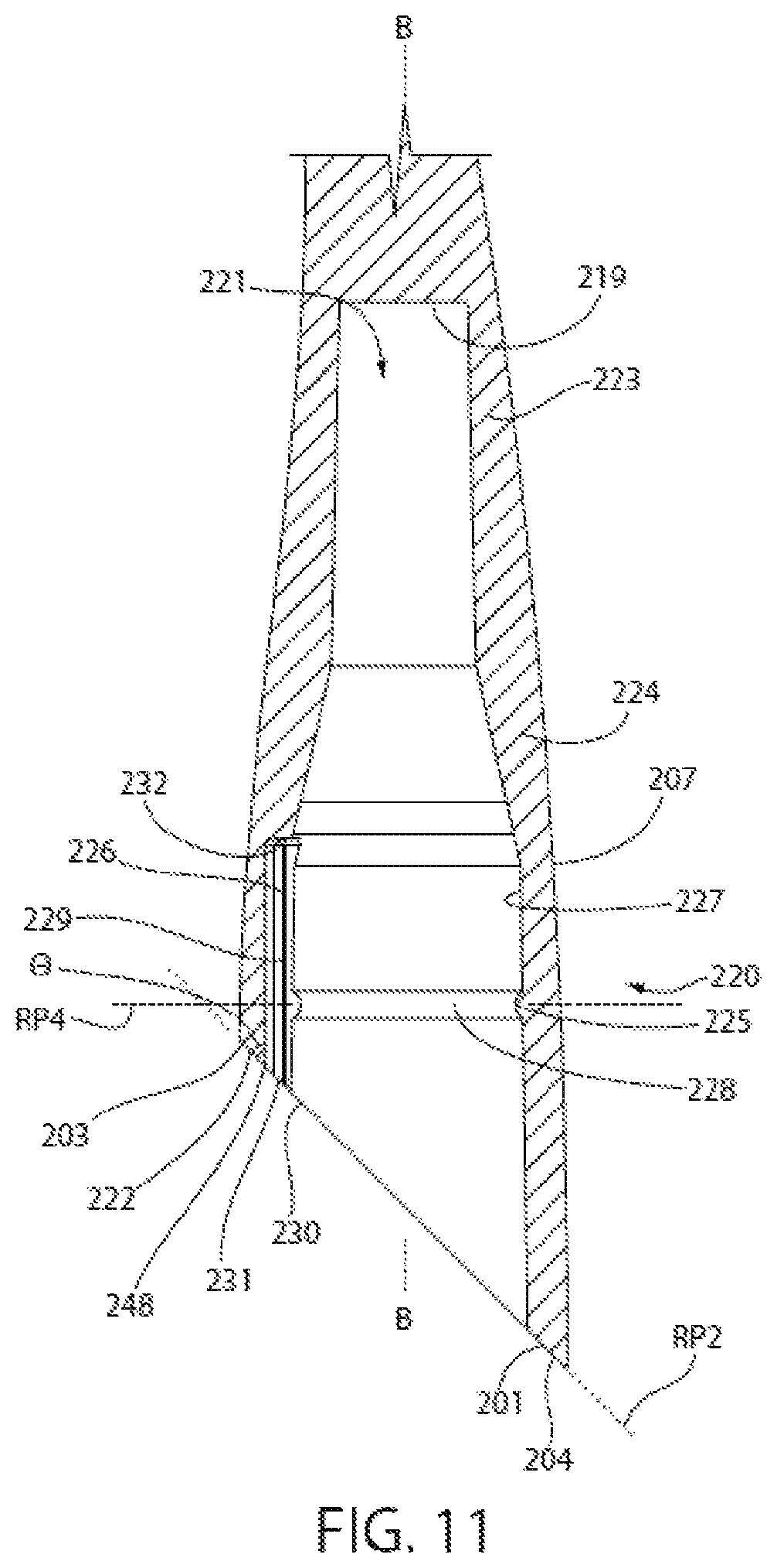 Patent US12096848 Figure 10 – Oral care implement, handle thereof, and oral care refill head therefor