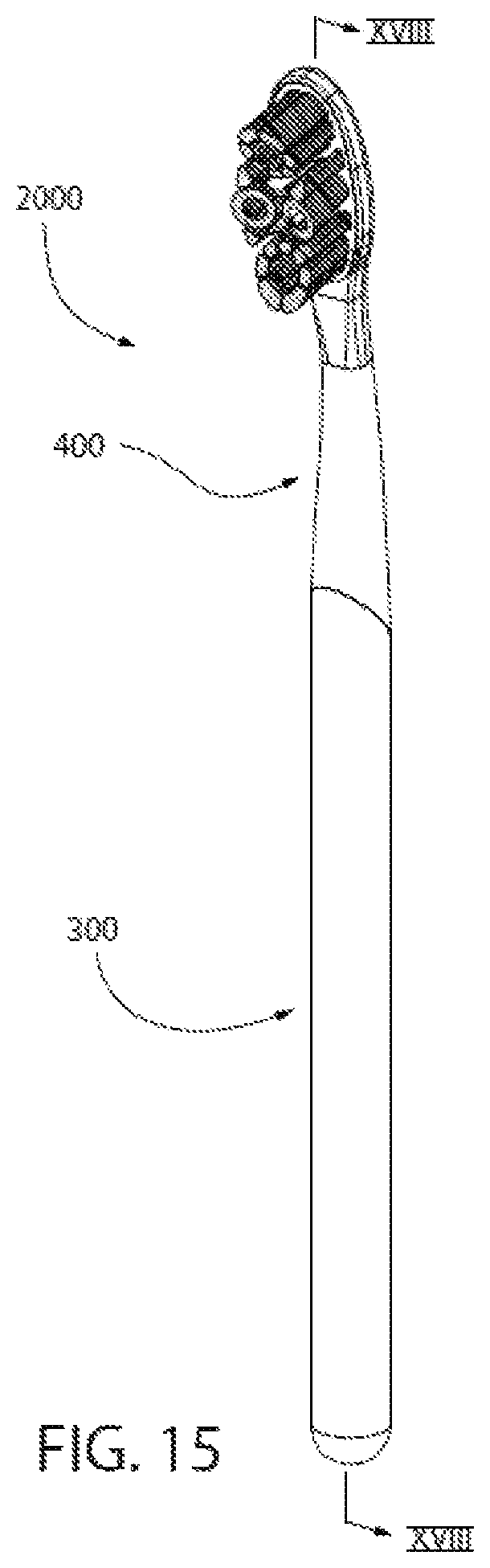 Patent US12096848 Figure 14 – Oral care implement, handle thereof, and oral care refill head therefor