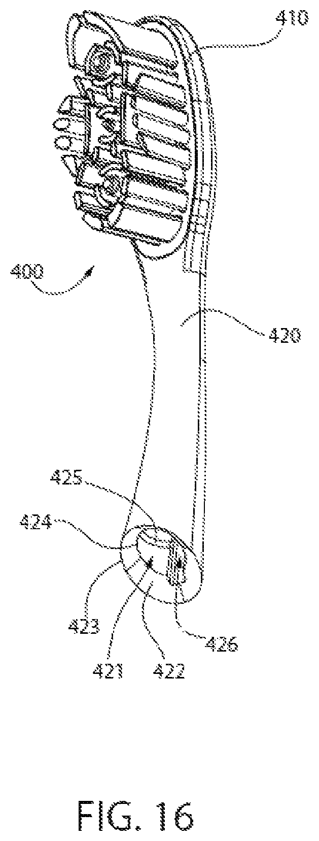 Patent US12096848 Figure 15 – Oral care implement, handle thereof, and oral care refill head therefor