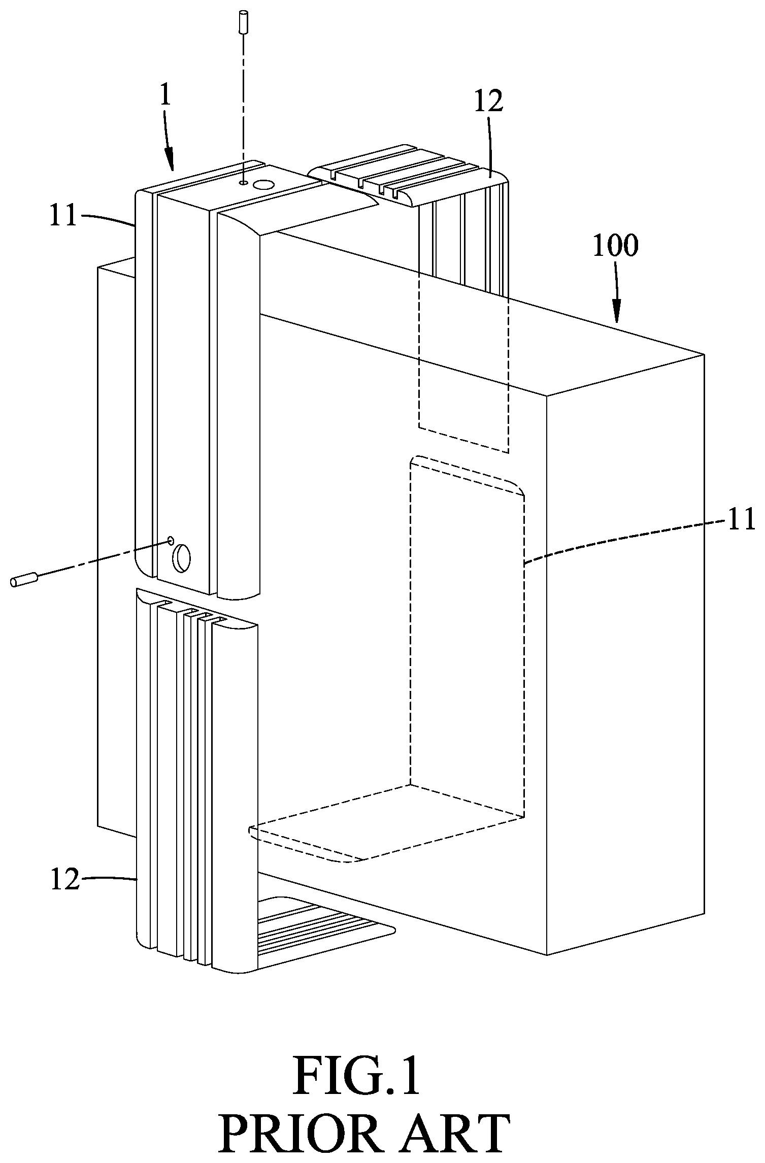 Patent US12096849 Figure 1 – Holding device for a computer component