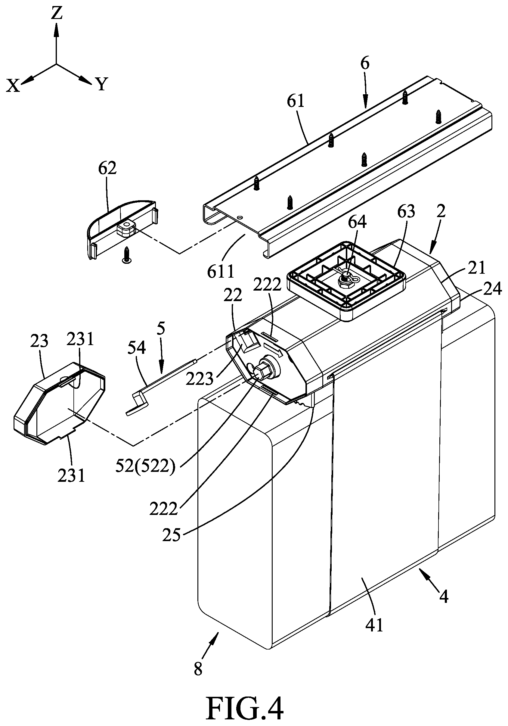 Patent US12096849 Figure 4 – Holding device for a computer component