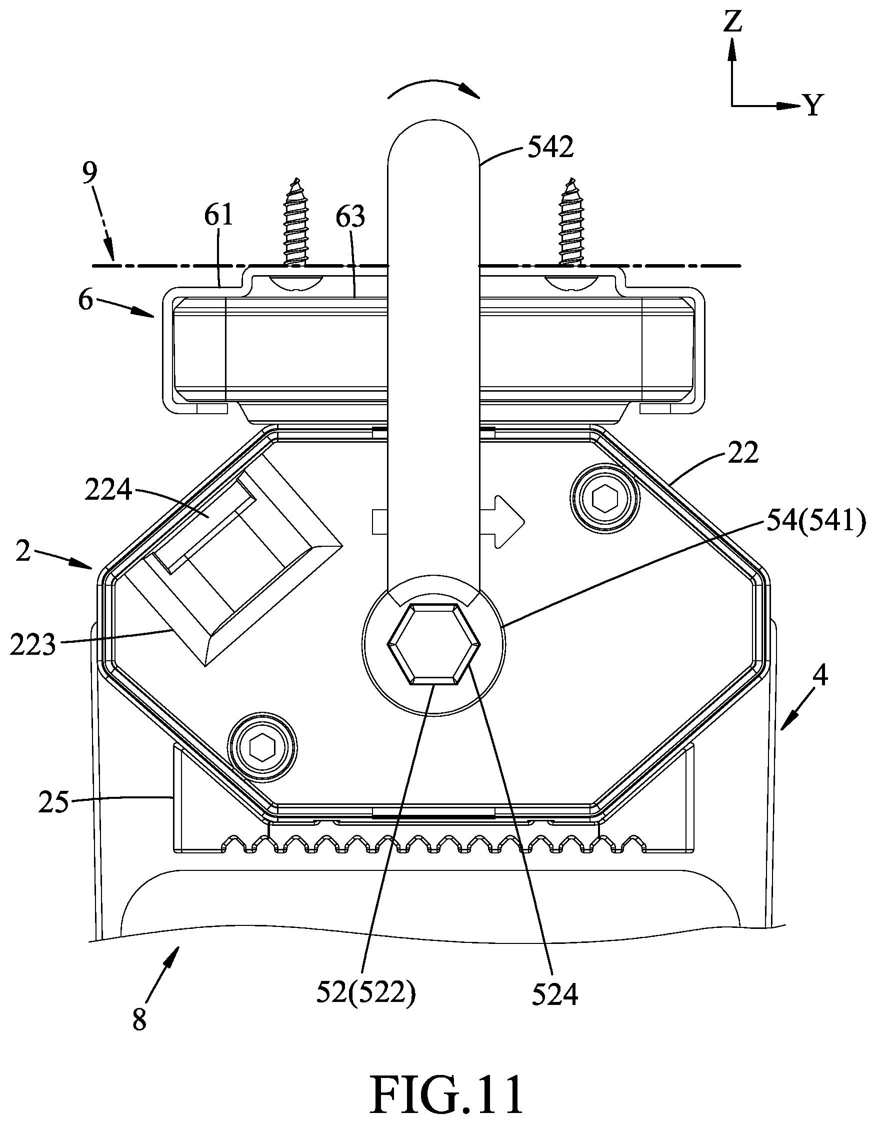 Patent US12096849 Figure 11 – Holding device for a computer component