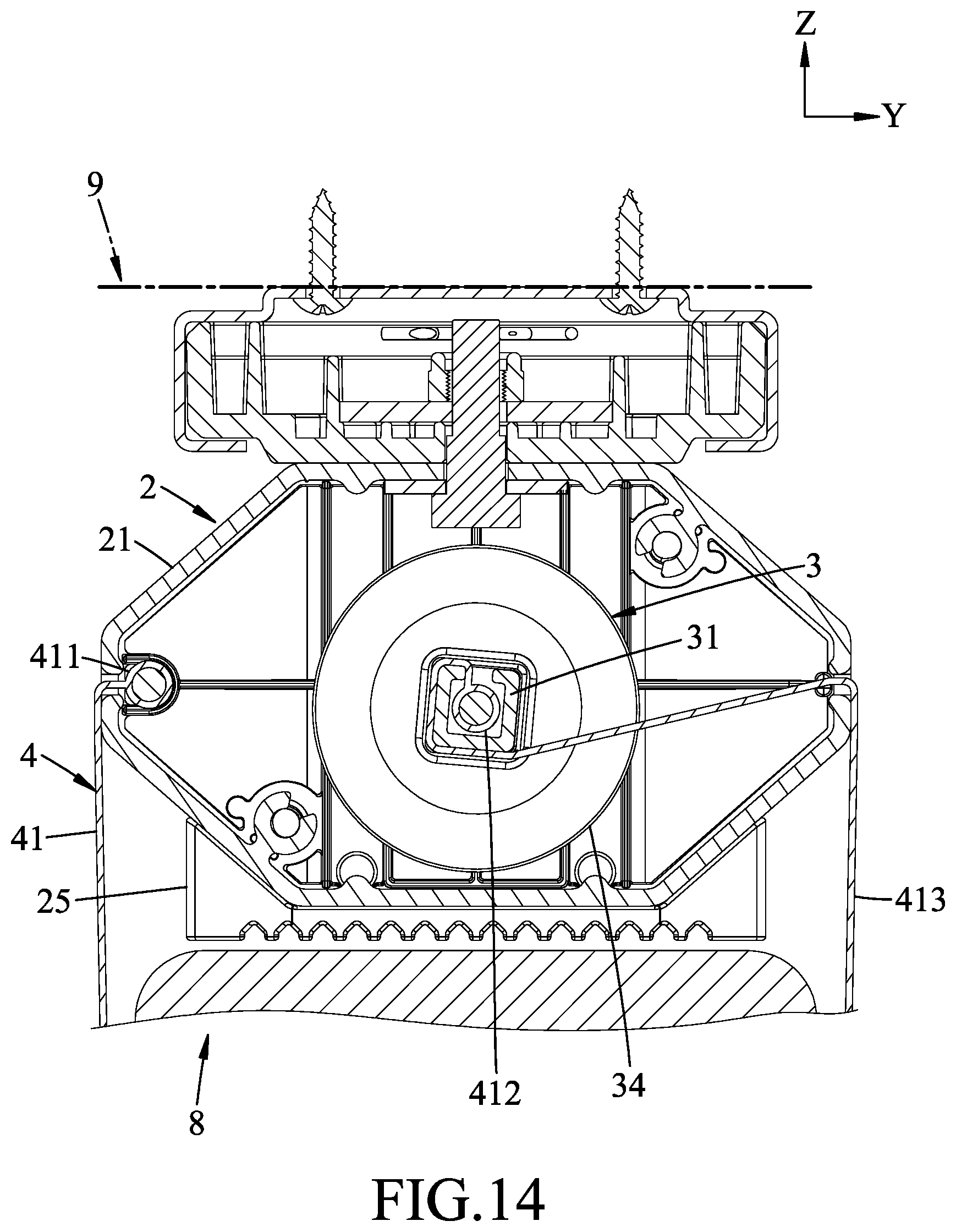 Patent US12096849 Figure 14 – Holding device for a computer component