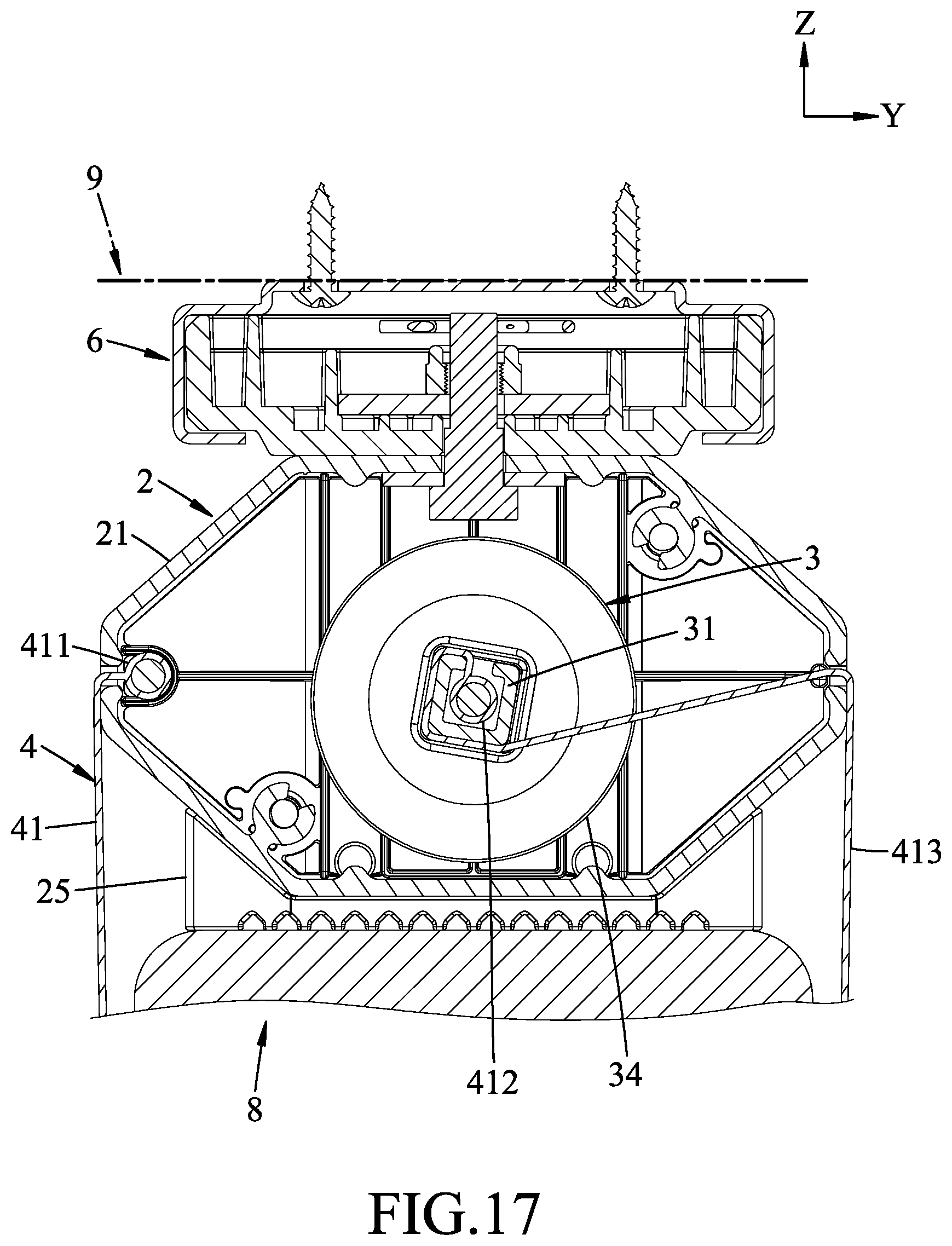 Patent US12096849 Figure 17 – Holding device for a computer component