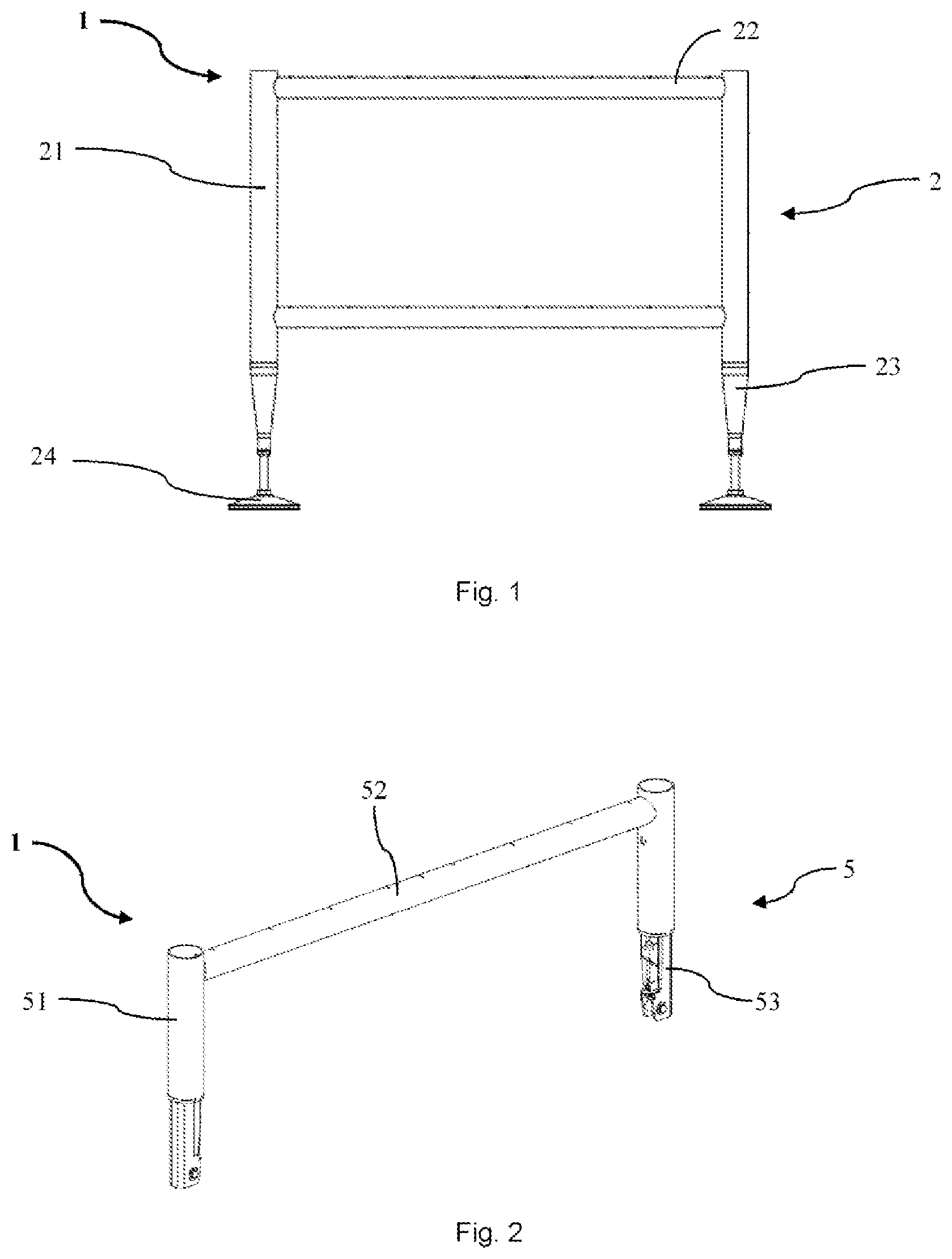 Patent US12096850 Figure 1 – Cross-brace and furniture-assembly kit