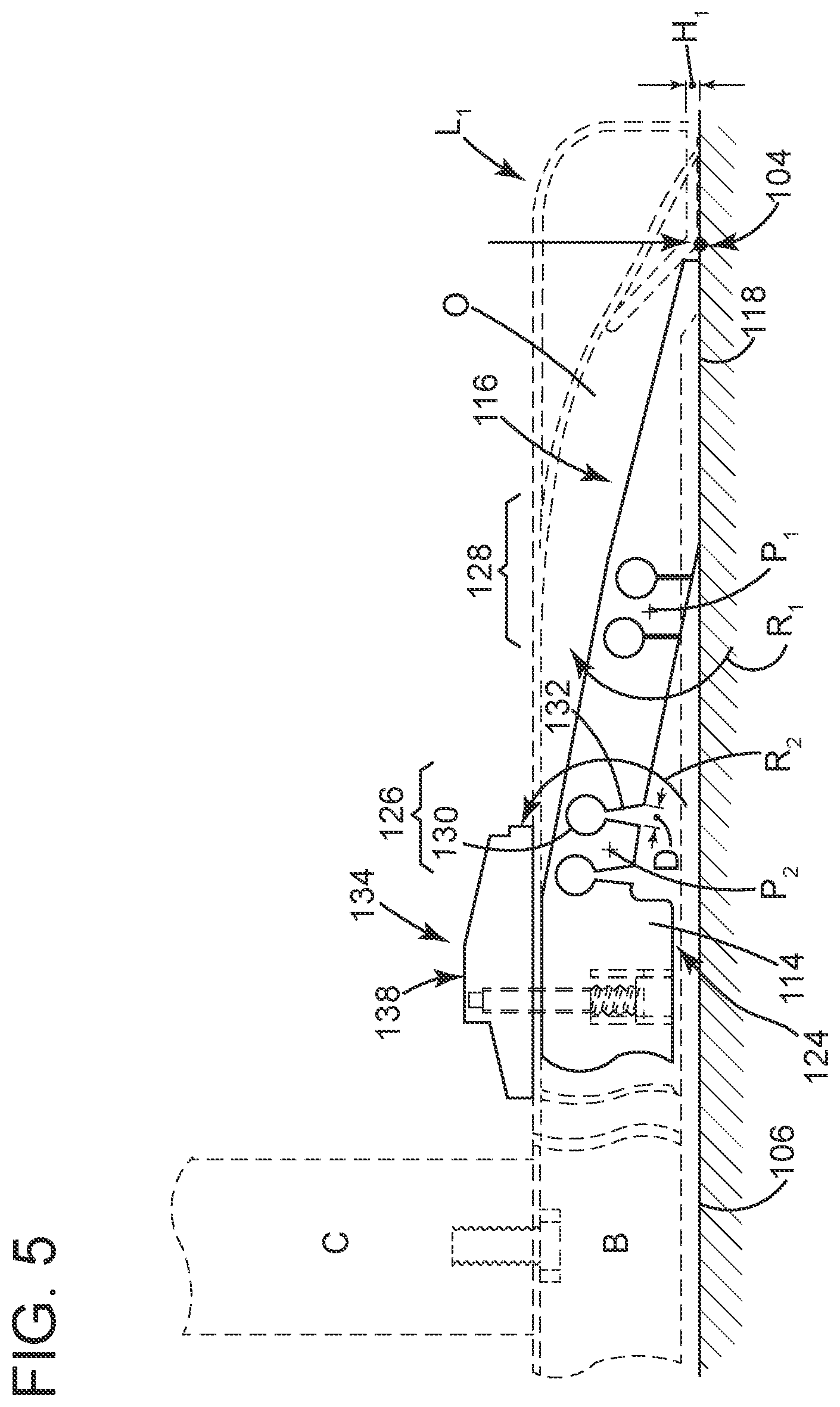 Patent US12096853 Figure 5 – Stabilizing a table