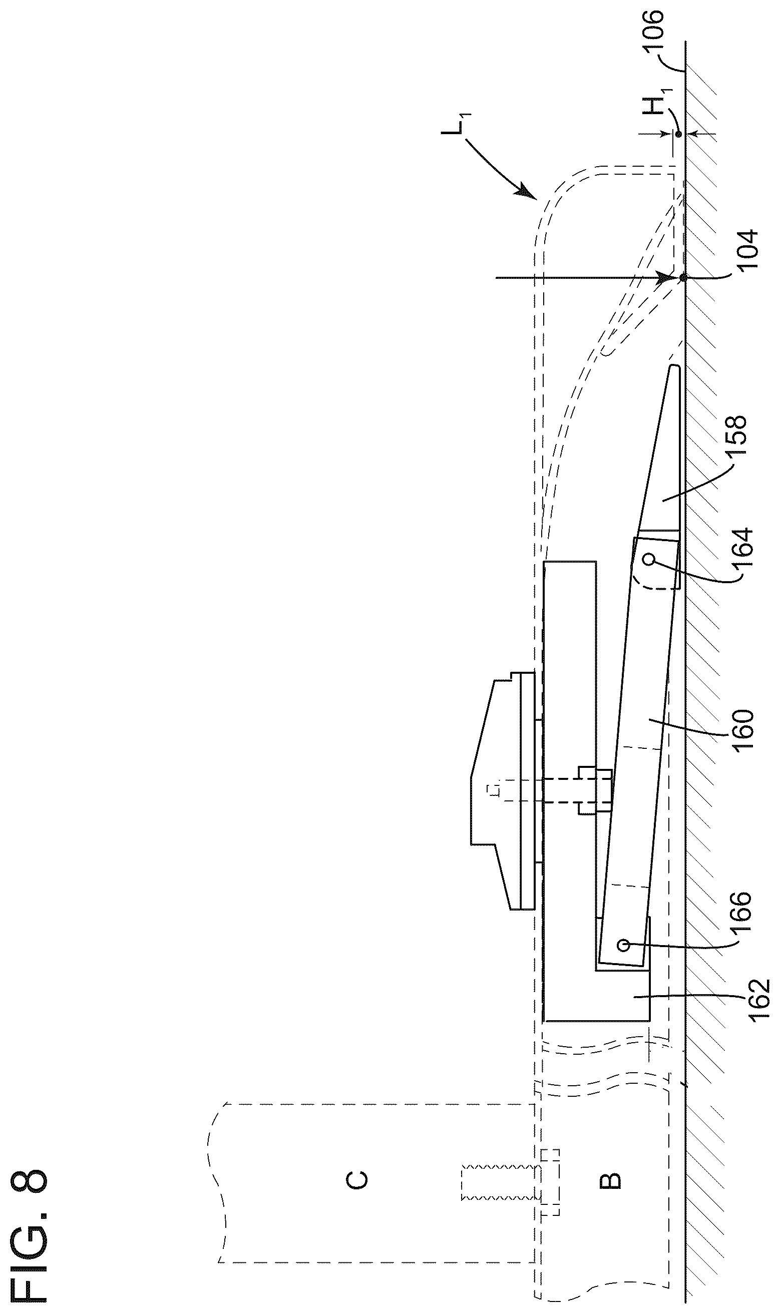 Patent US12096853 Figure 8 – Stabilizing a table