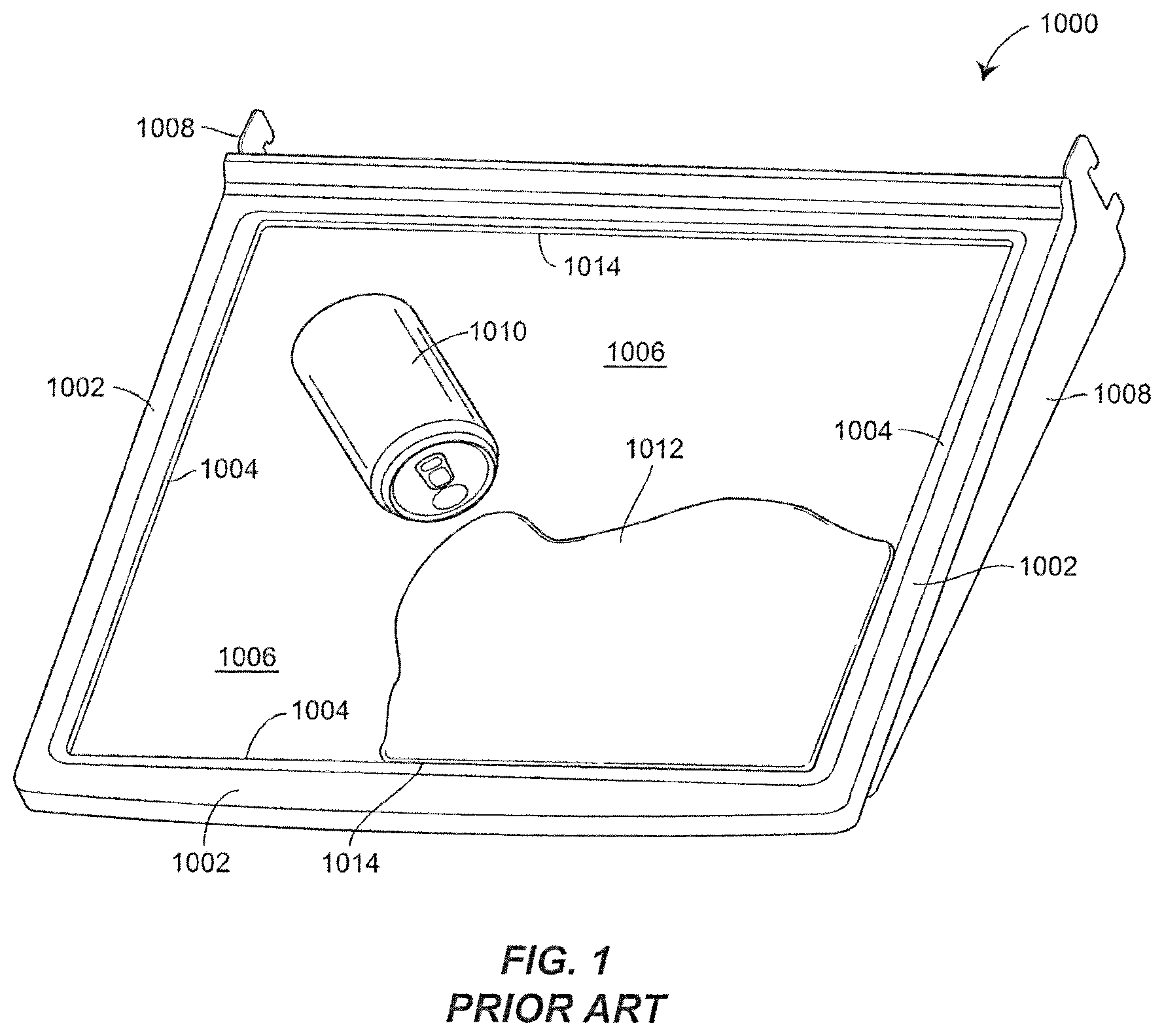 Patent US12096854 — Spill containing refrigerator shelf assembly — Figure 1