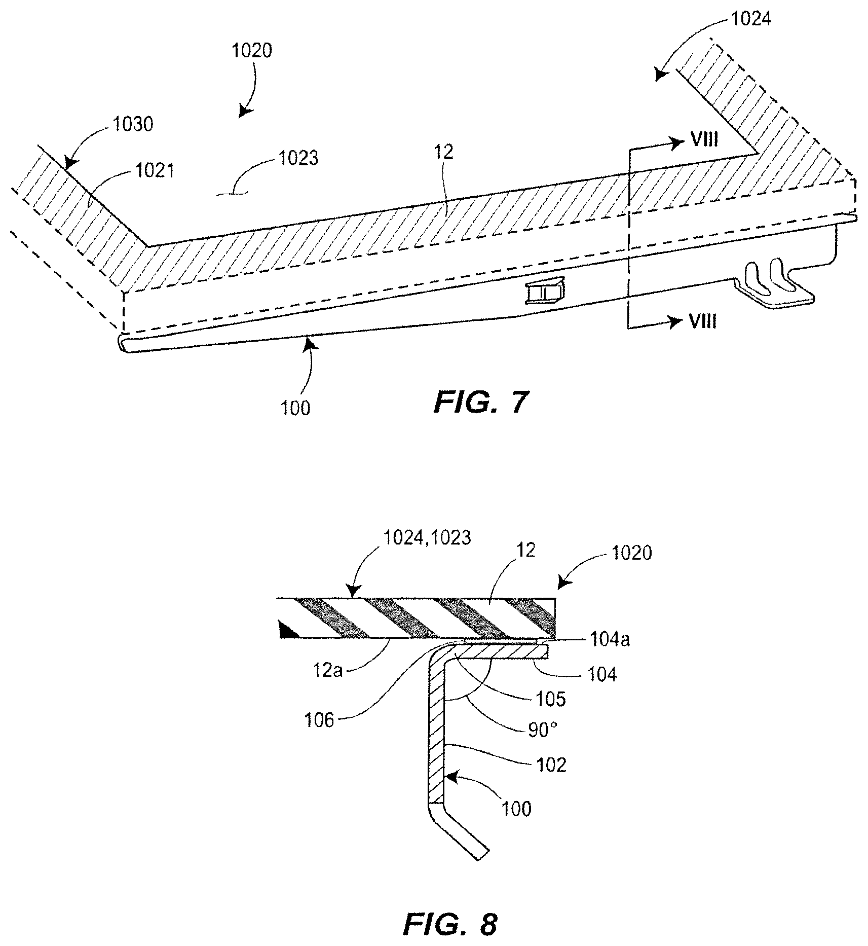 Patent US12096854 Figure 7 – Spill containing refrigerator shelf assembly