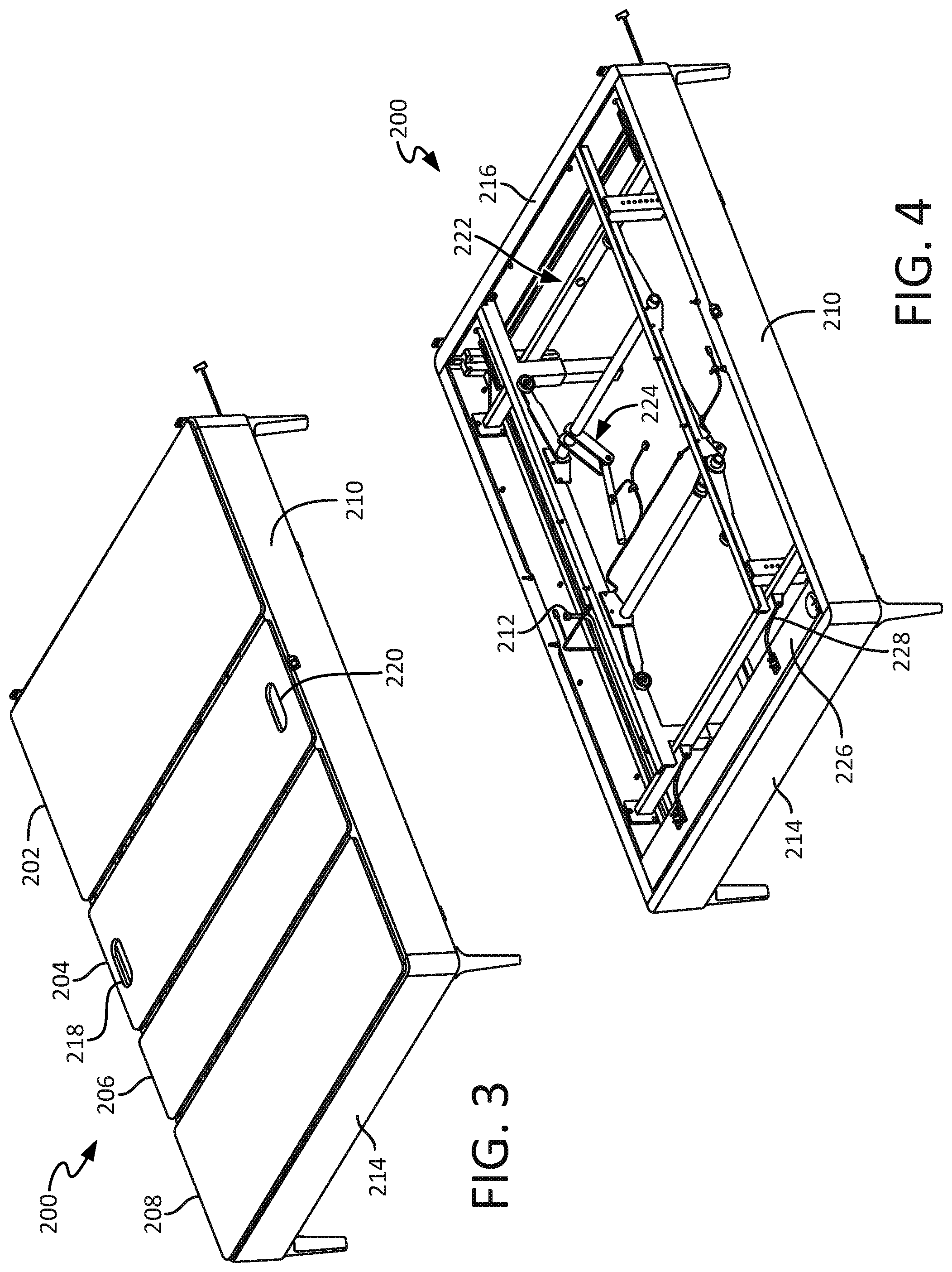 Patent US12096856 Figure 3 – Adjustable foundation for a mattress