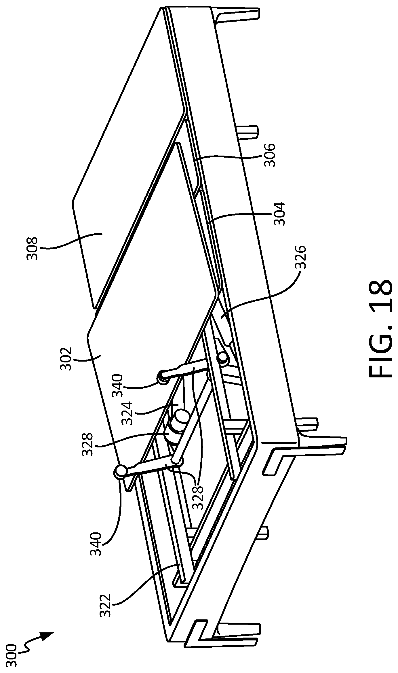 Patent US12096856 Figure 16 – Adjustable foundation for a mattress