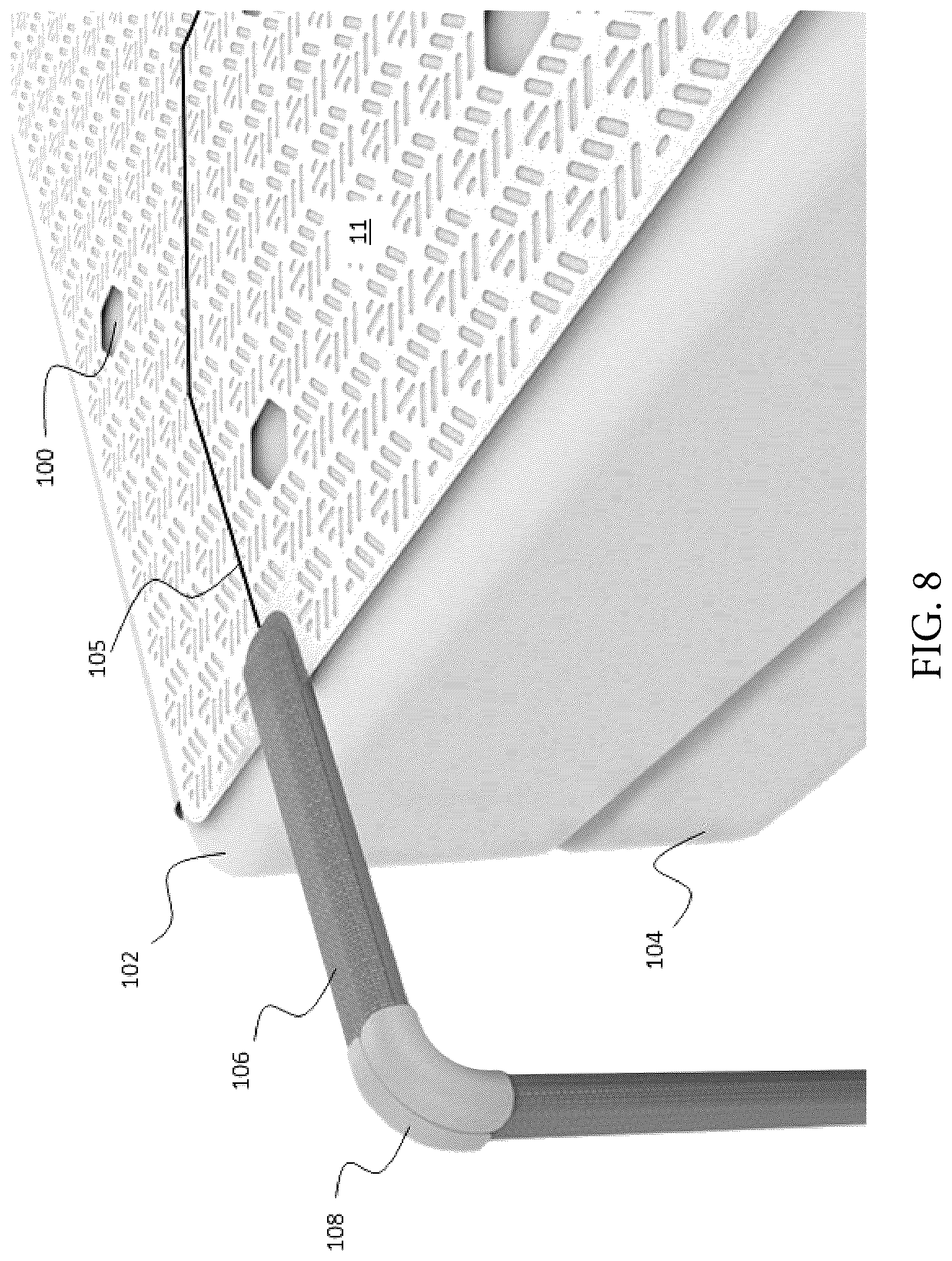 Patent US12096857 Figure 8 – Article comprising a temperature-conditioned surface, thermoelectric control unit, and method for temperature-conditioning the surface of an article
