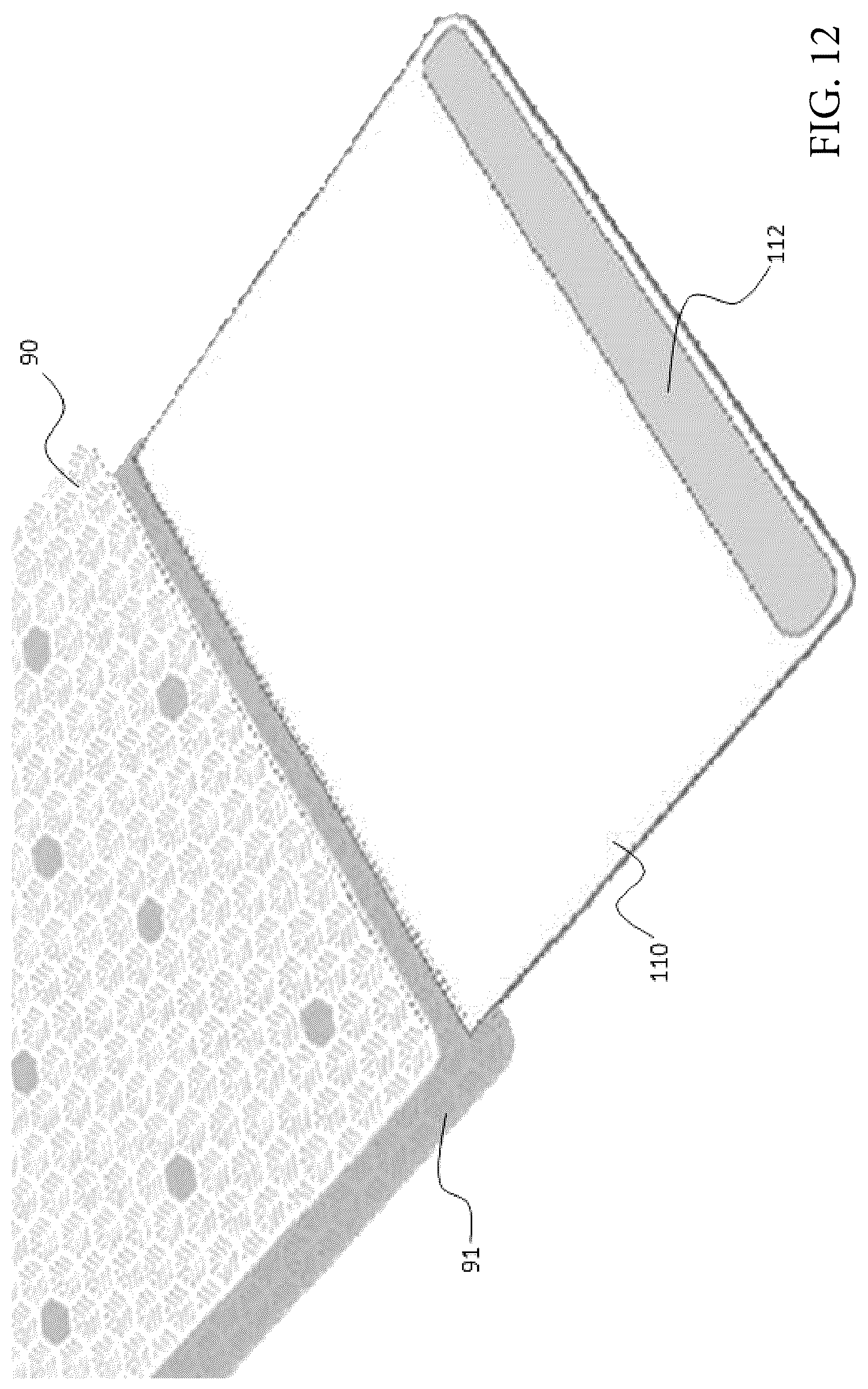 Patent US12096857 Figure 12 – Article comprising a temperature-conditioned surface, thermoelectric control unit, and method for temperature-conditioning the surface of an article