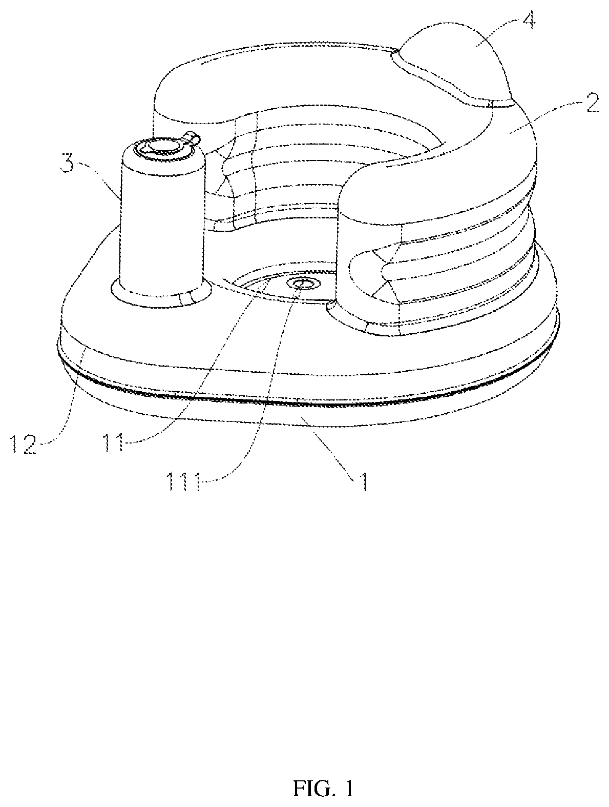 Patent US12096864 Figure 1 – Learning-to-sit chair