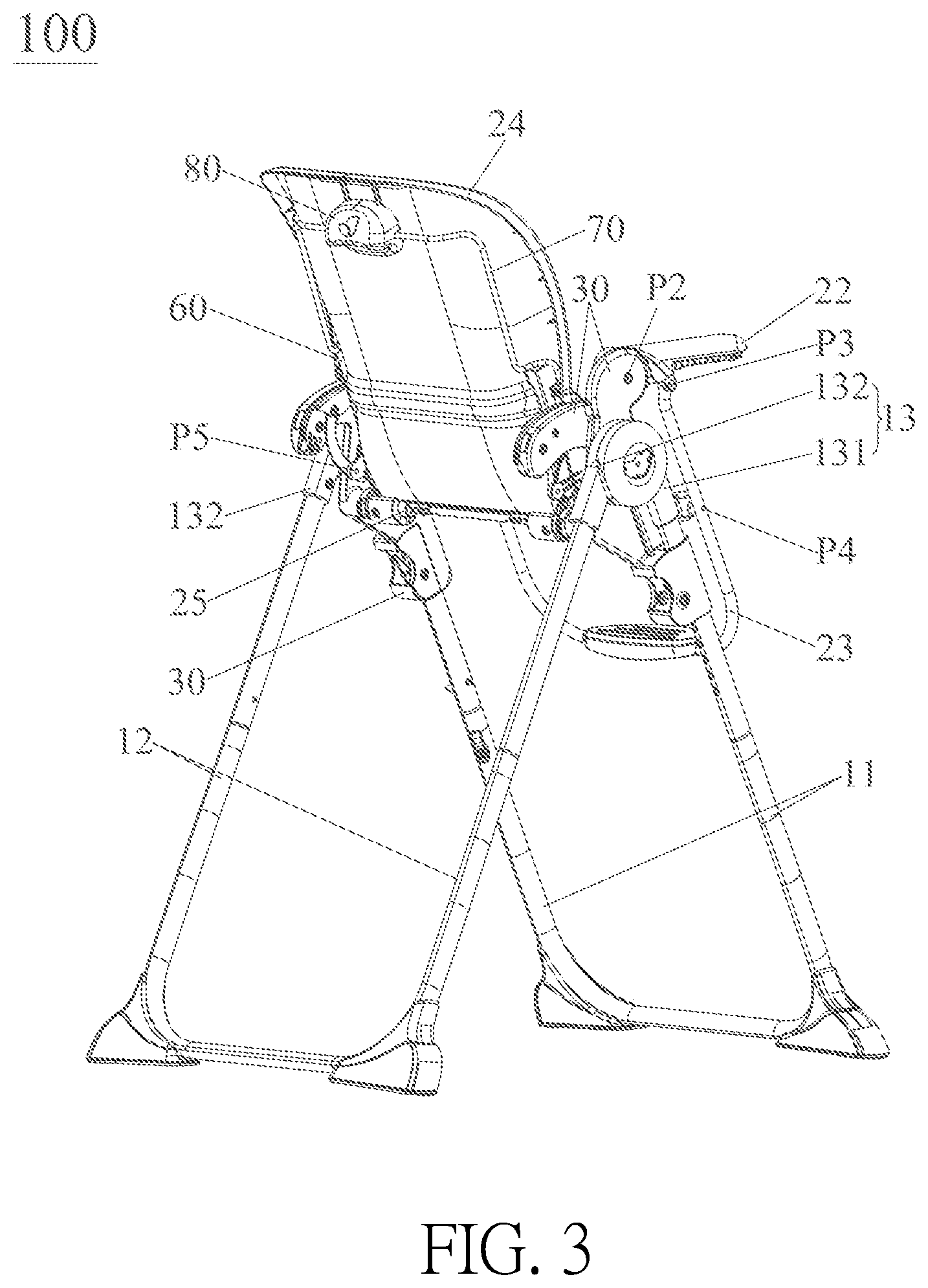 Patent US12096865 Figure 3 – Child carrier