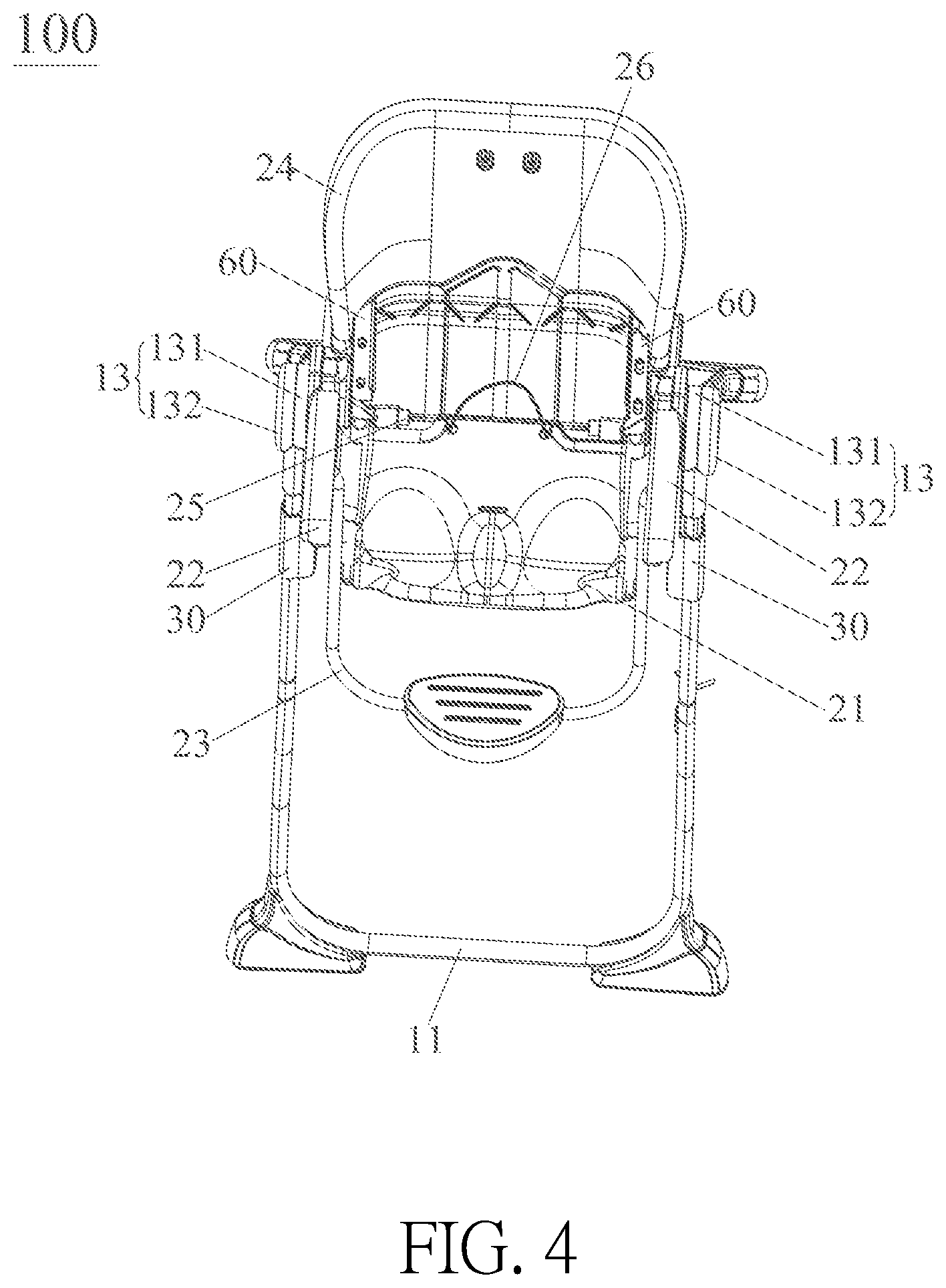 Patent US12096865 Figure 4 – Child carrier