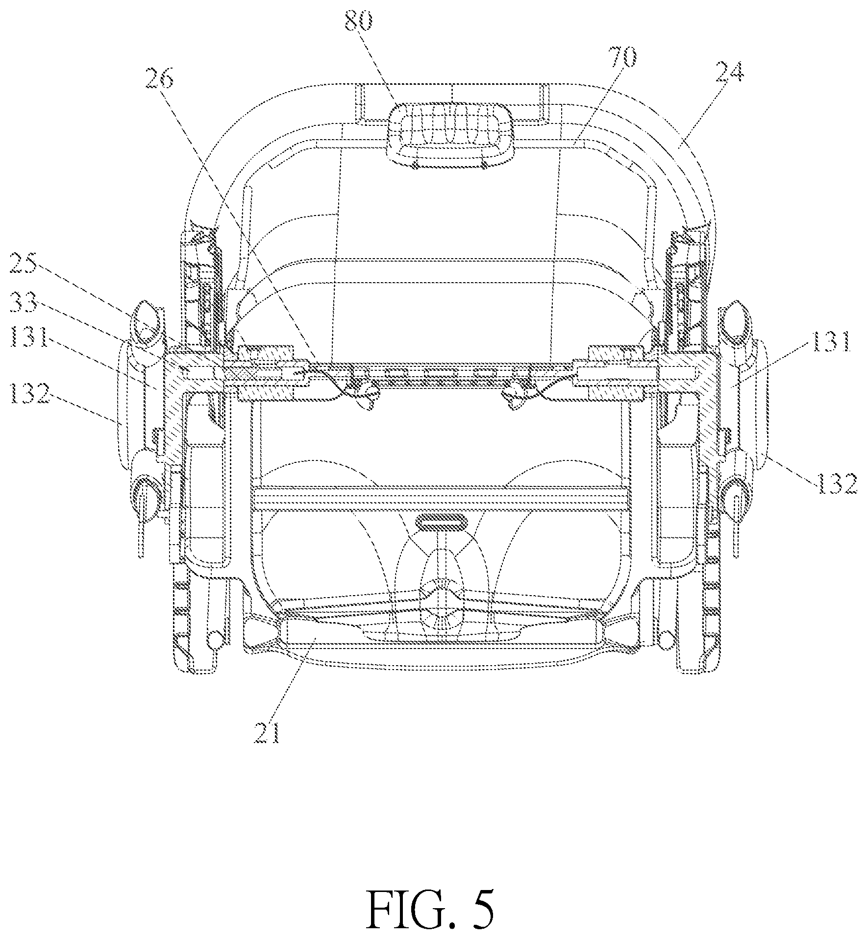 Patent US12096865 Figure 5 – Child carrier