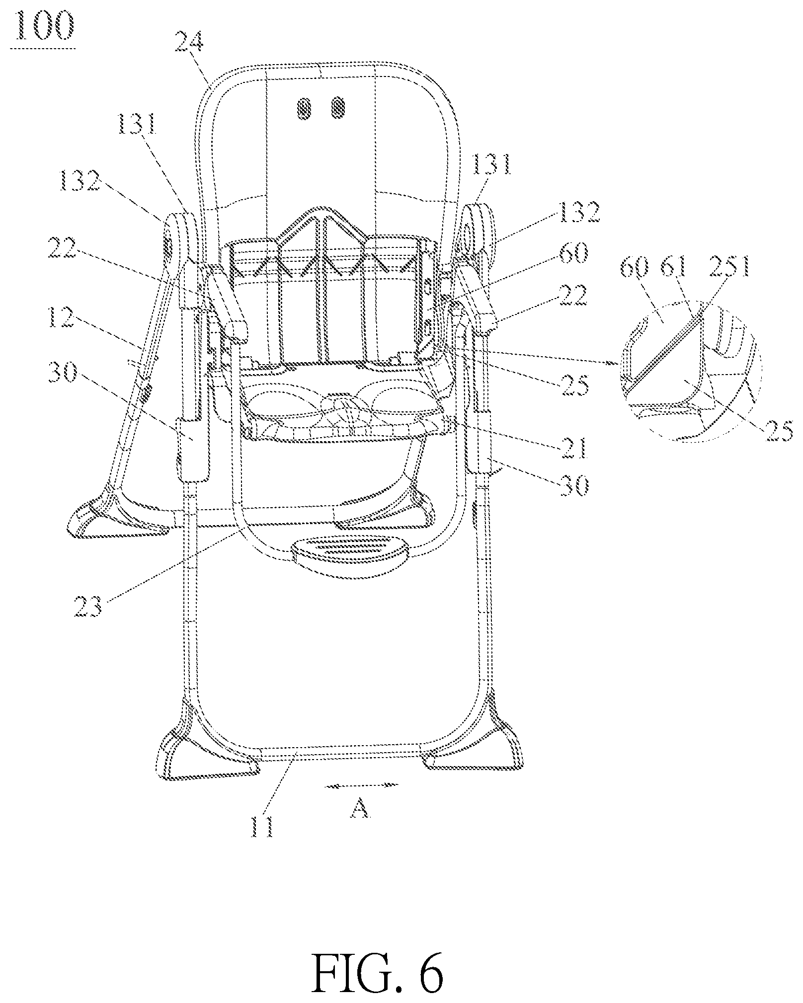 Patent US12096865 Figure 6 – Child carrier