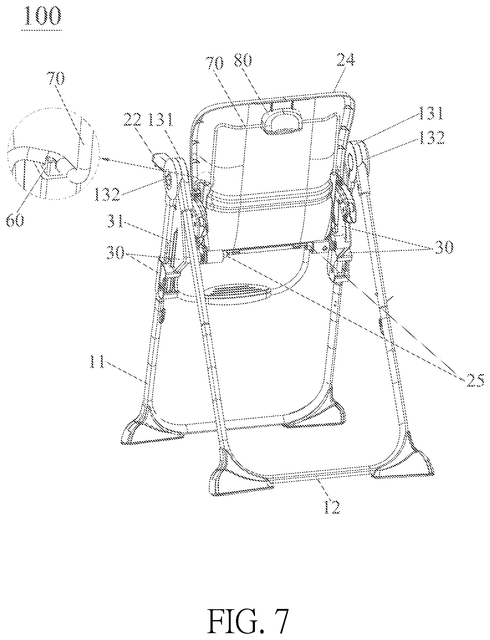 Patent US12096865 Figure 7 – Child carrier
