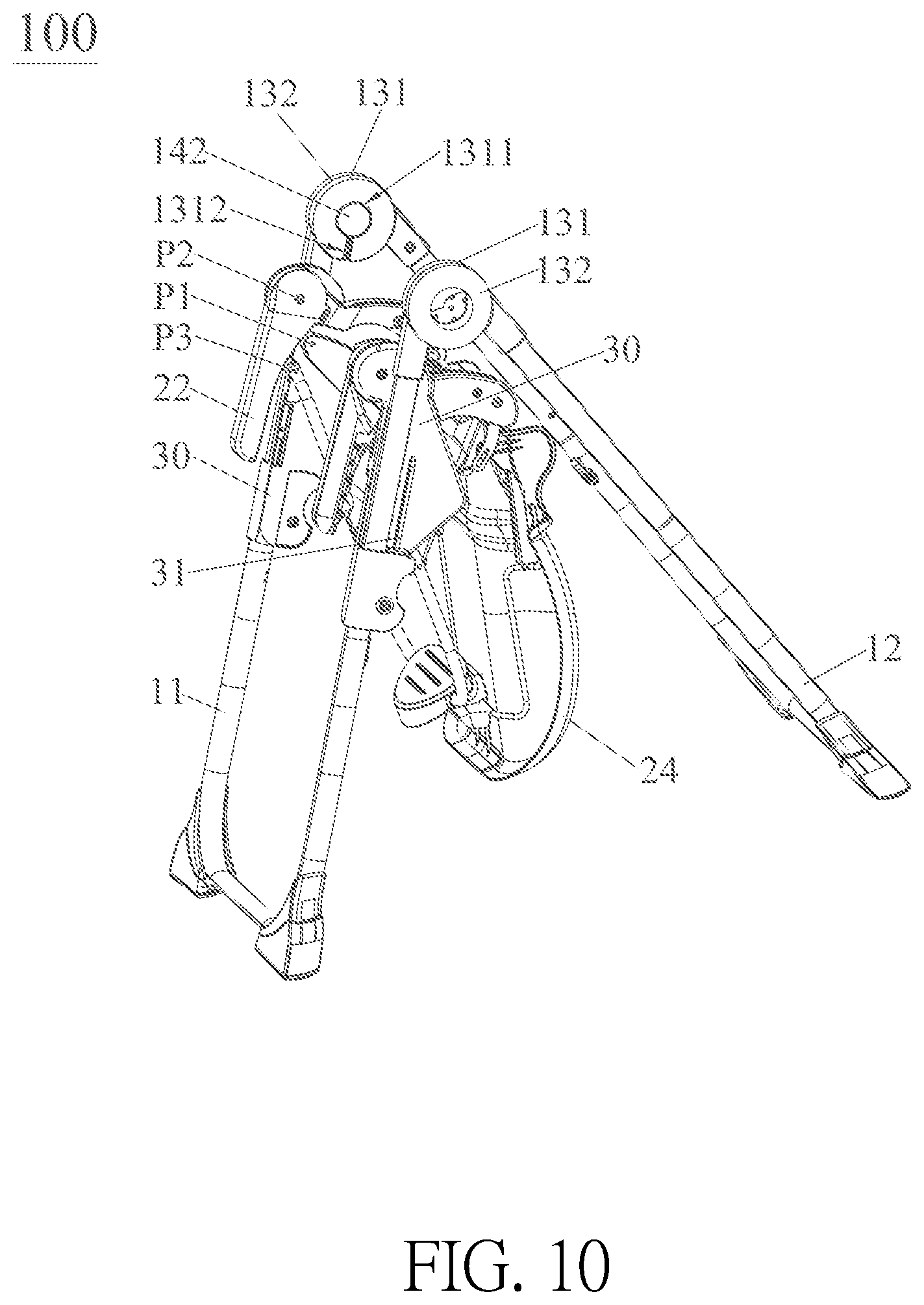 Patent US12096865 Figure 10 – Child carrier