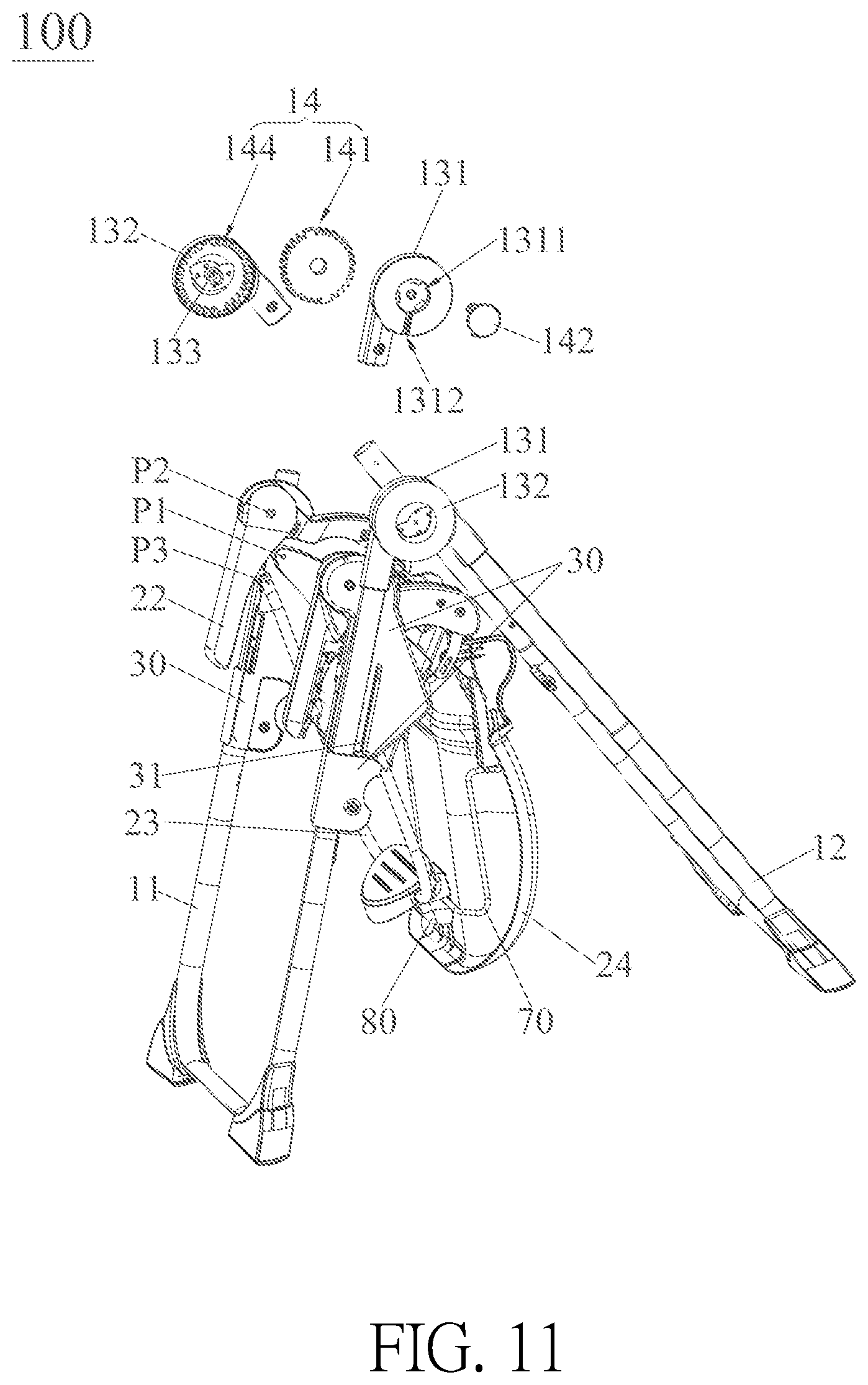 Patent US12096865 Figure 11 – Child carrier