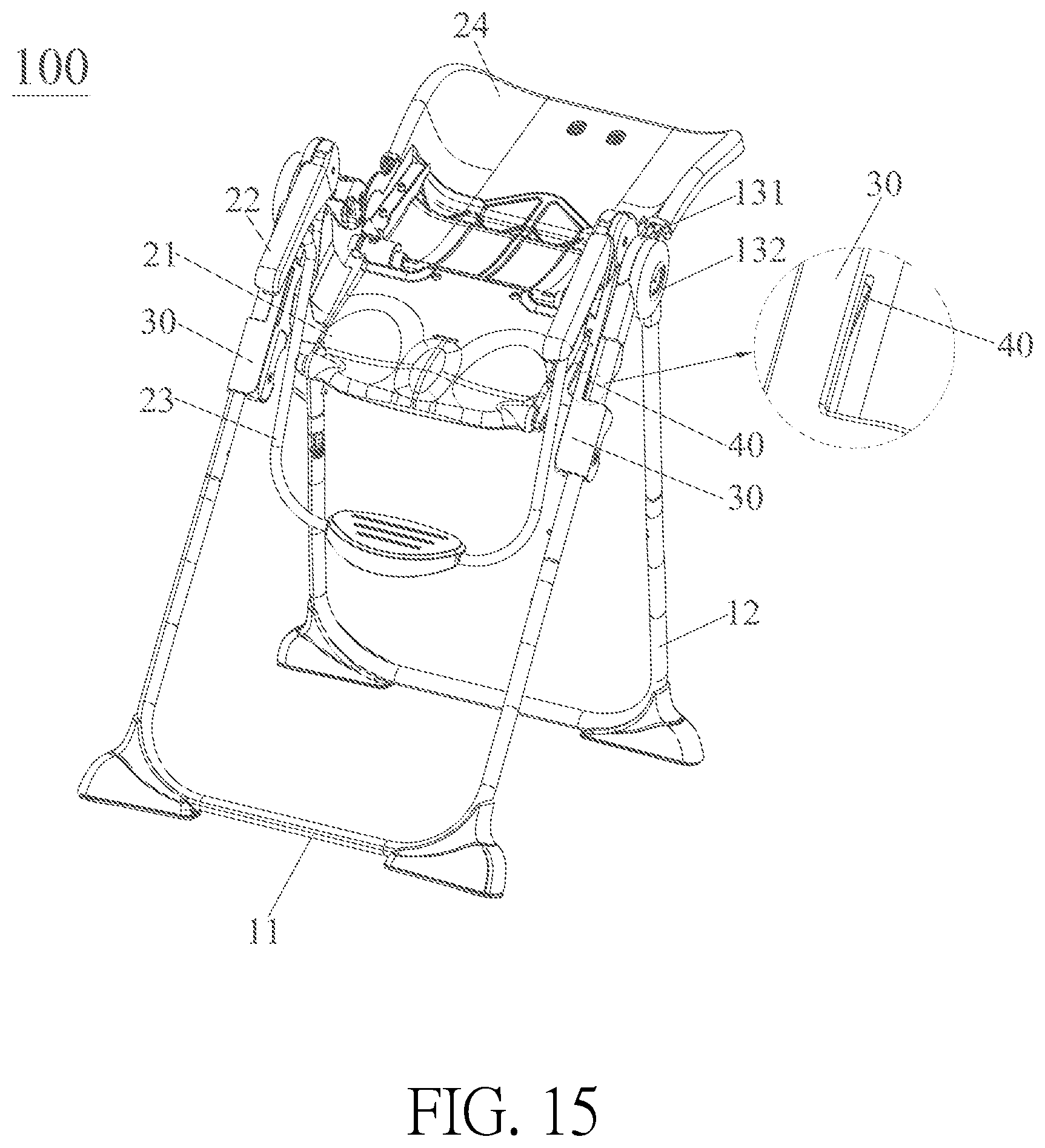 Patent US12096865 Figure 15 – Child carrier