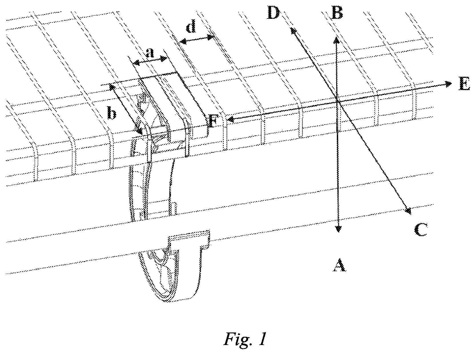 Patent US12096871 Figure 1 – Hook assembly and shelving assembly using the same