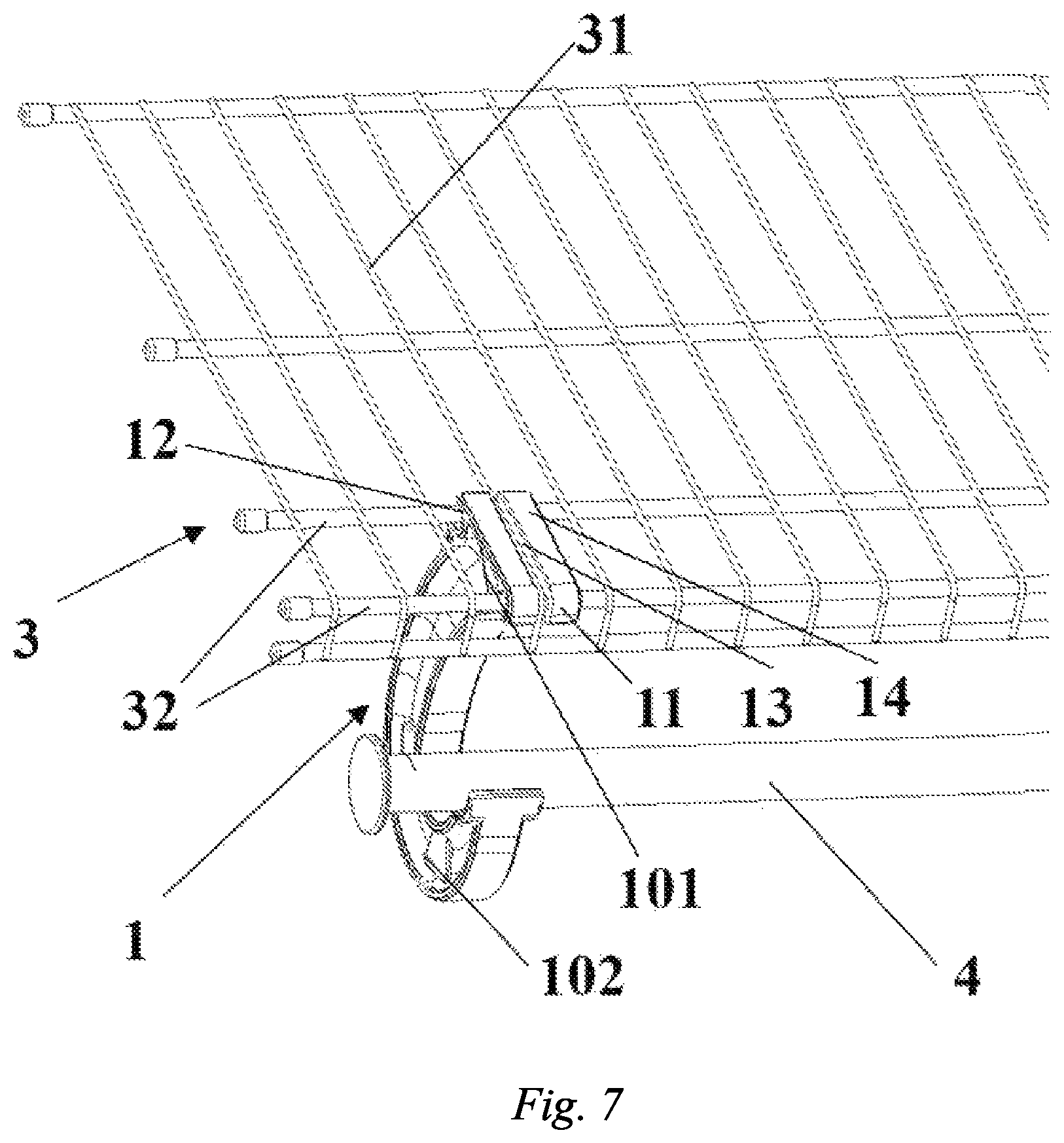 Patent US12096871 Figure 5 – Hook assembly and shelving assembly using the same