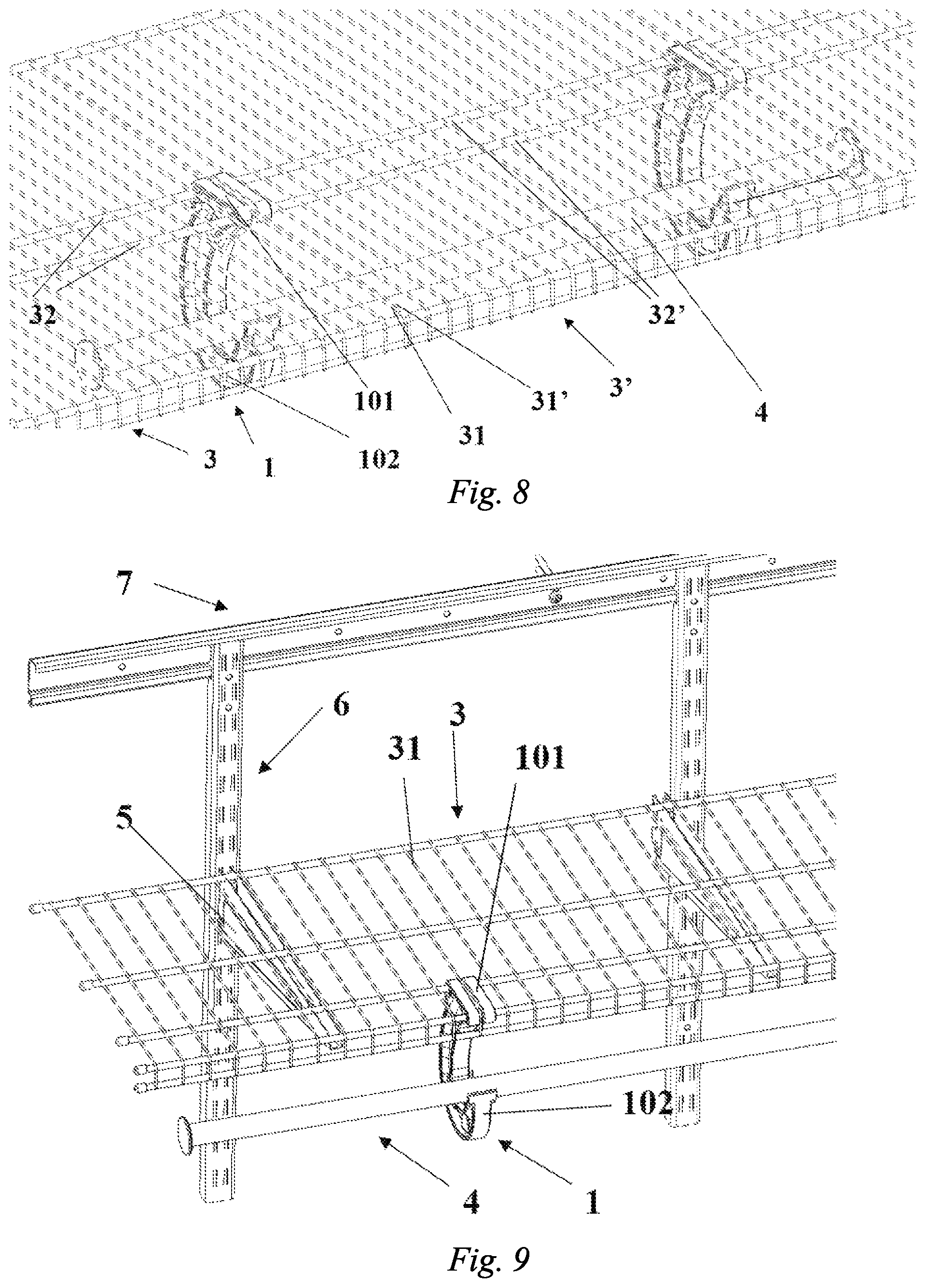 Patent US12096871 Figure 6 – Hook assembly and shelving assembly using the same