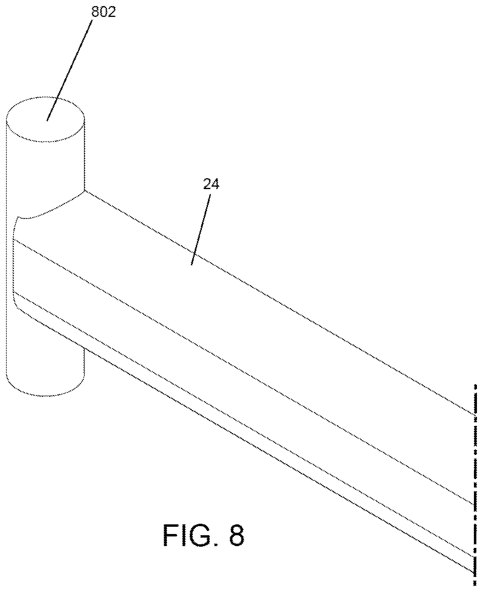 Patent US12096872 Figure 7 – System and method for supporting a privacy curtain including a swing arm wall mount and end stop cap support