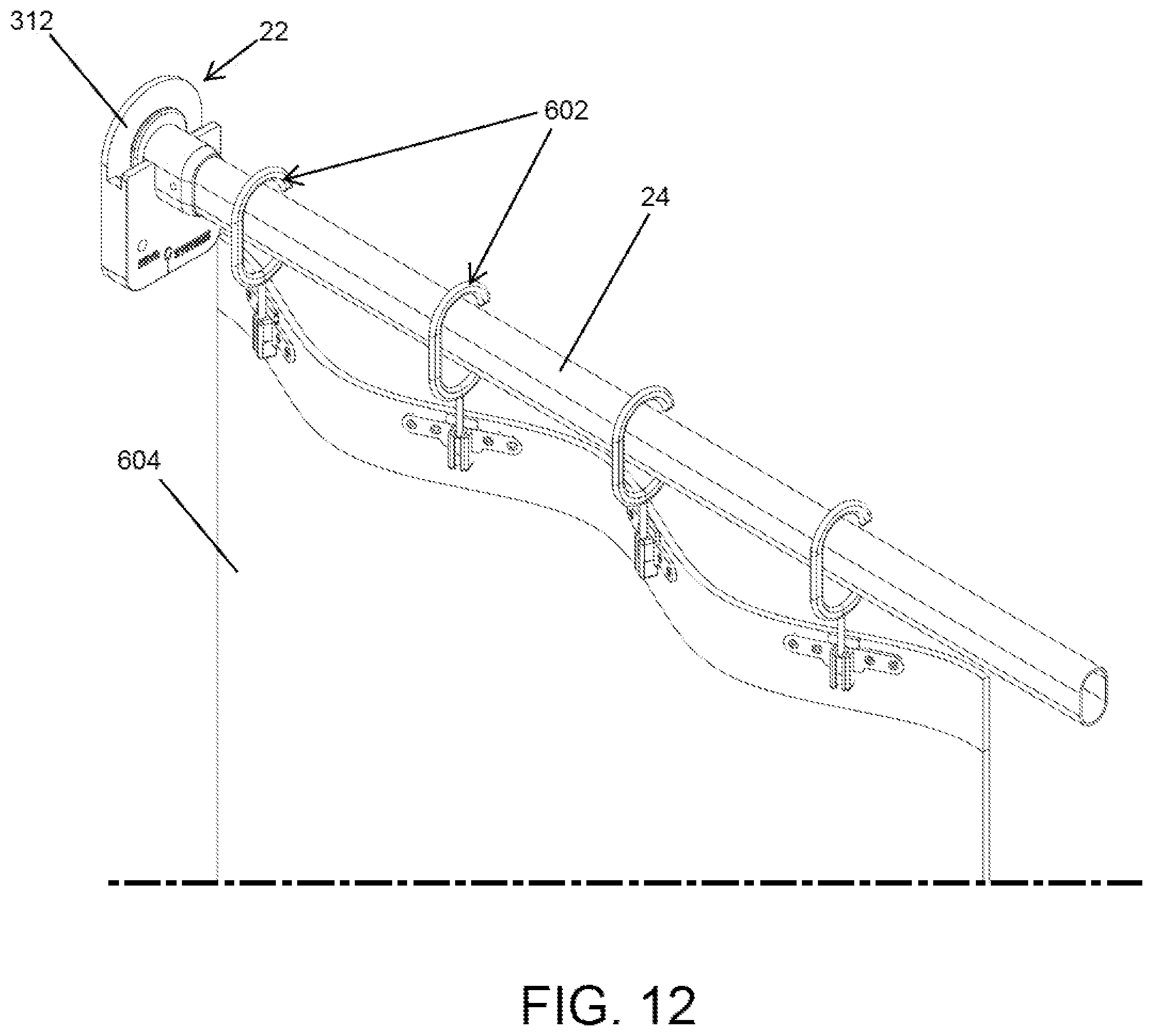 Patent US12096872 Figure 11 – System and method for supporting a privacy curtain including a swing arm wall mount and end stop cap support