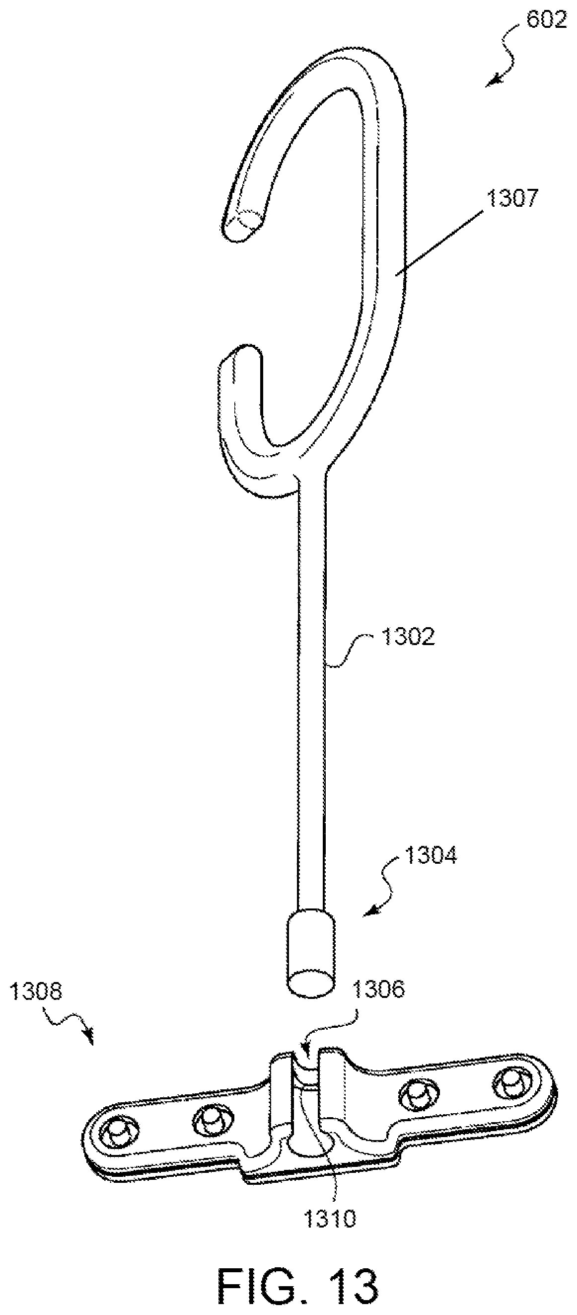 Patent US12096872 Figure 12 – System and method for supporting a privacy curtain including a swing arm wall mount and end stop cap support