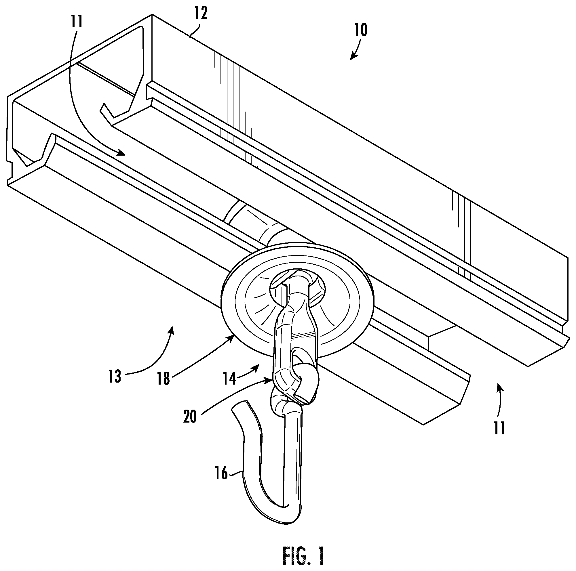 Patent US12096873 — Curtain carrier assembly with curtain carrier — Figure 1
