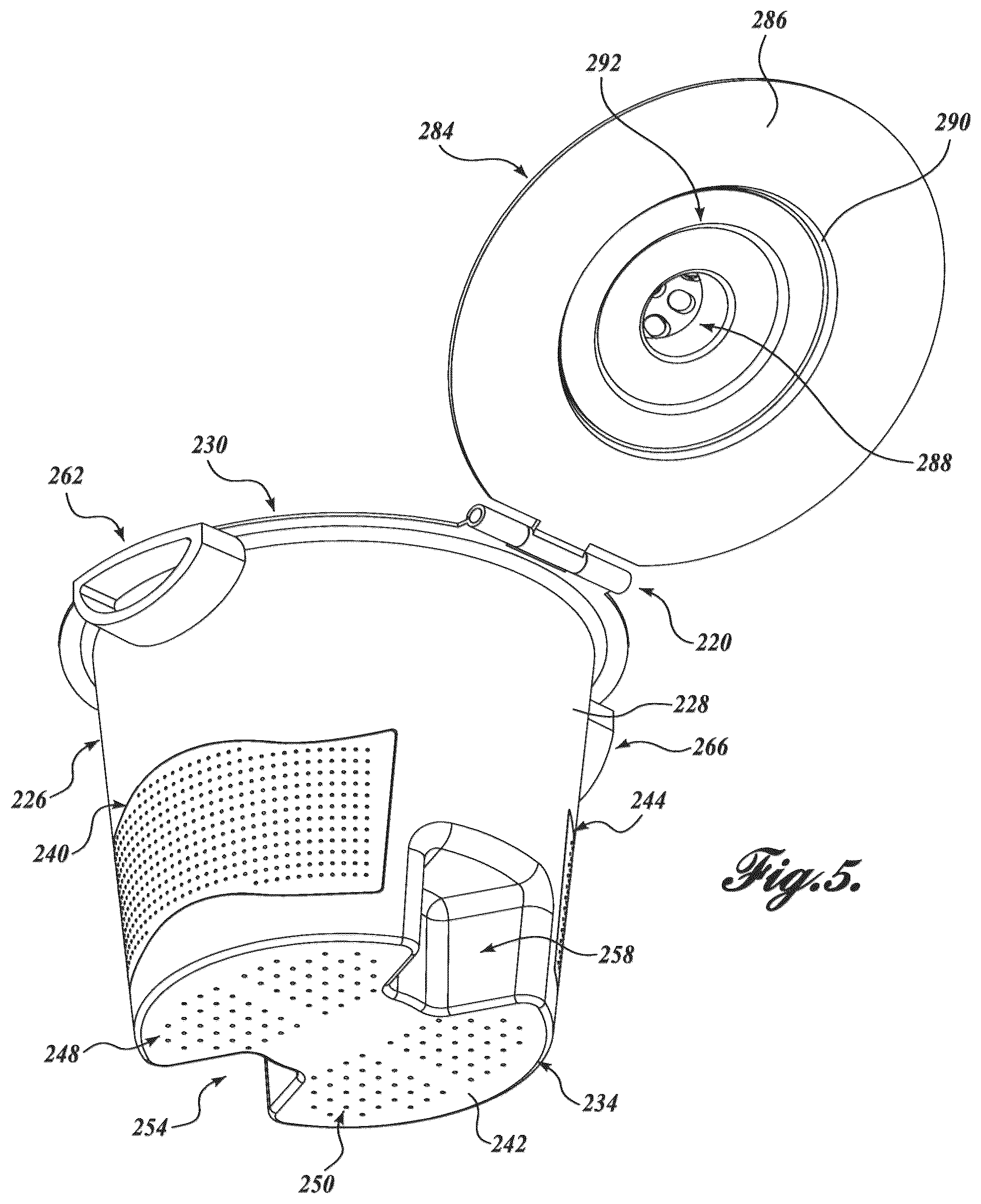 Patent US12096876 Figure 5 – Beverage brewing device