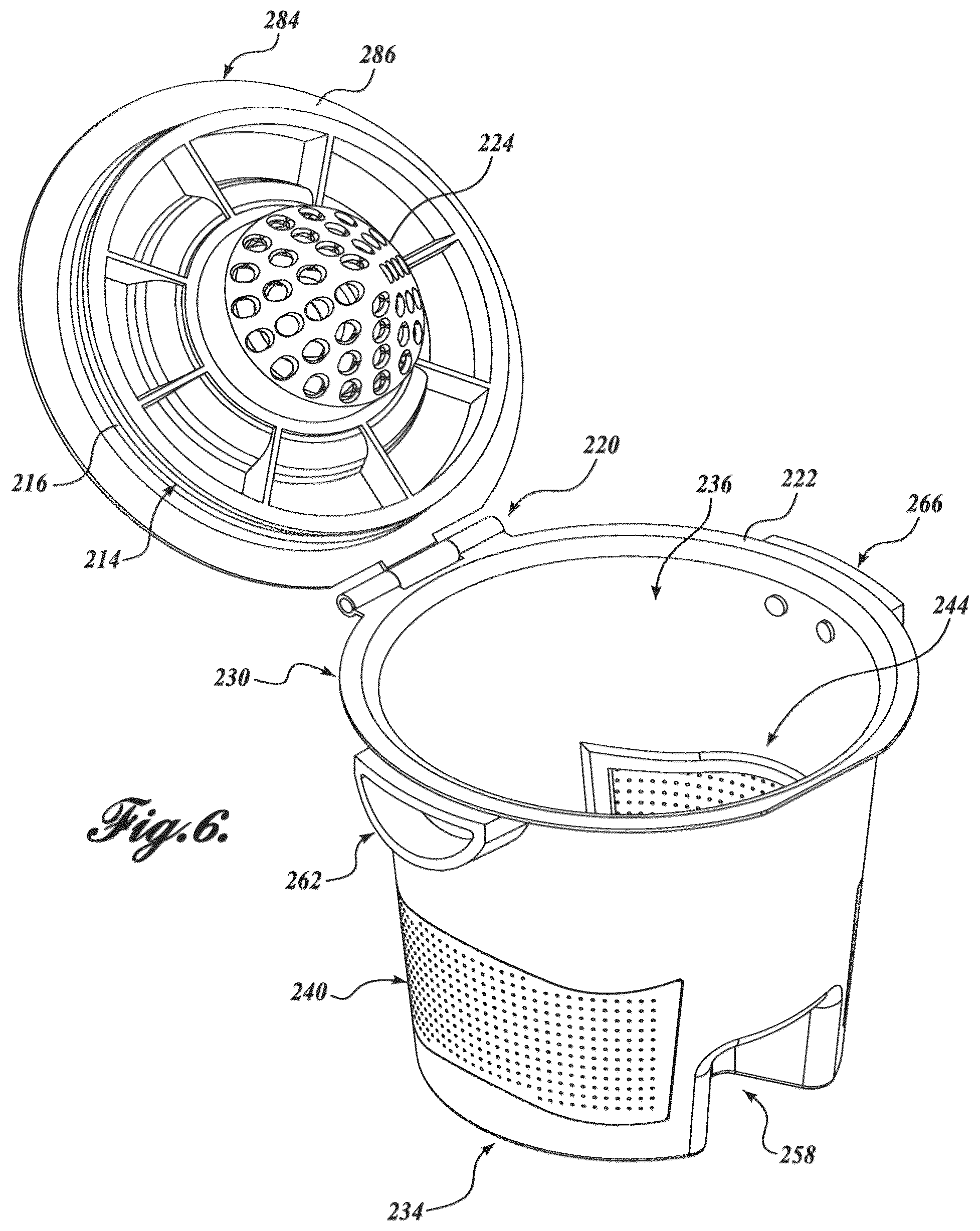 Patent US12096876 Figure 6 – Beverage brewing device