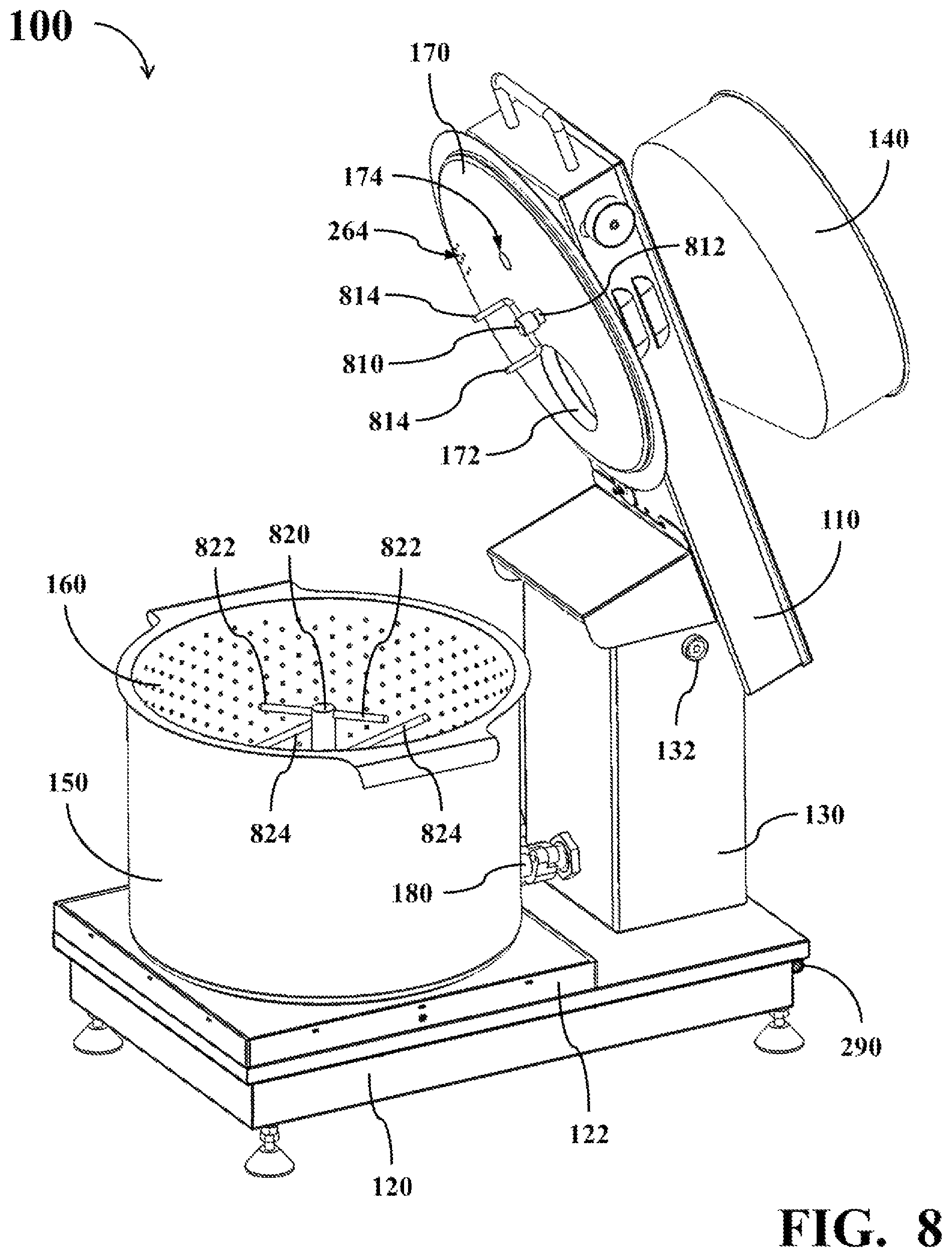 Patent US12096882 Figure 8 – Automatic cooking machine capable of preventing ingredients from sticking to the bottom or burning while cooking
