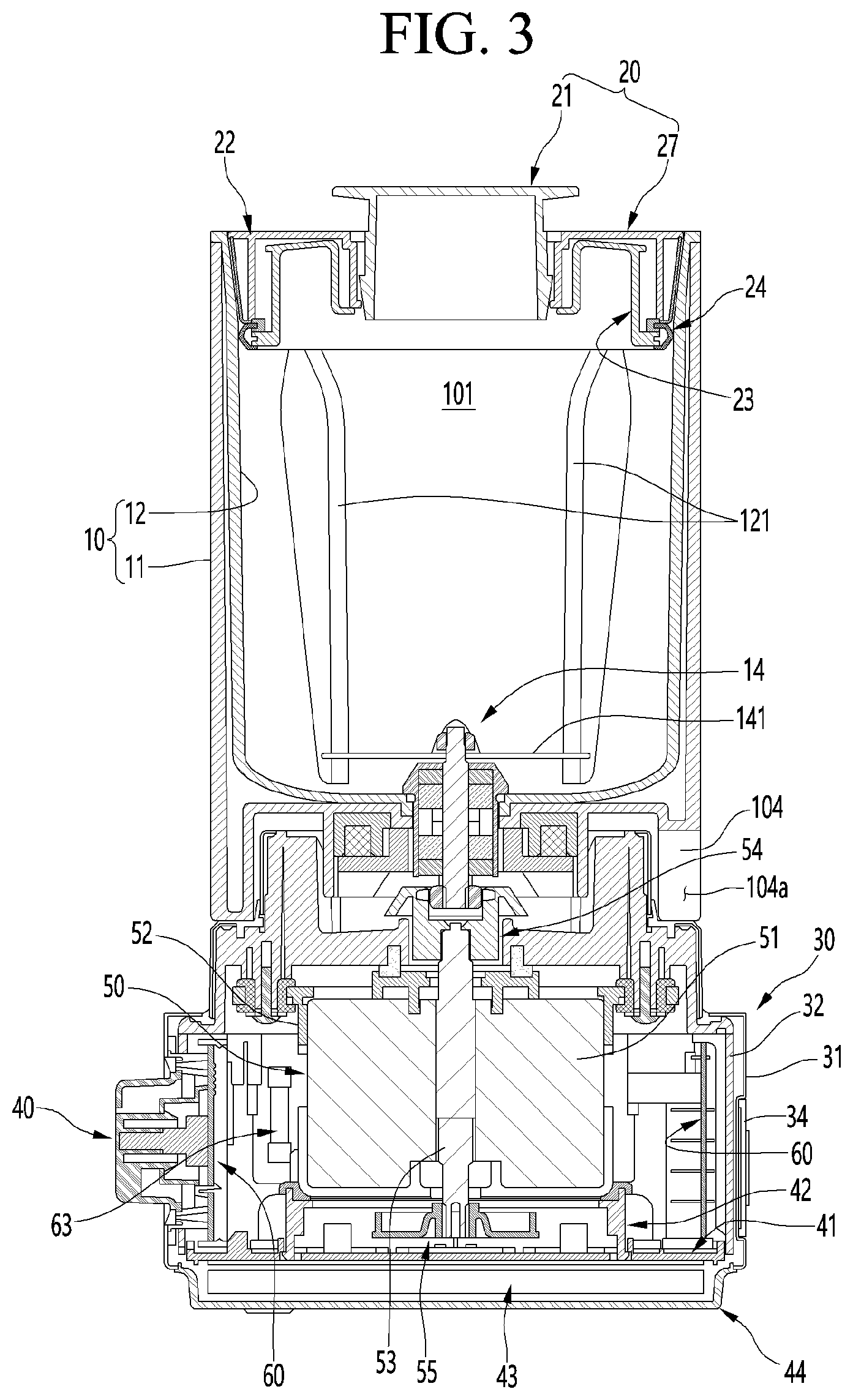 Patent US12096887 Figure 3 – Blender and container for blender