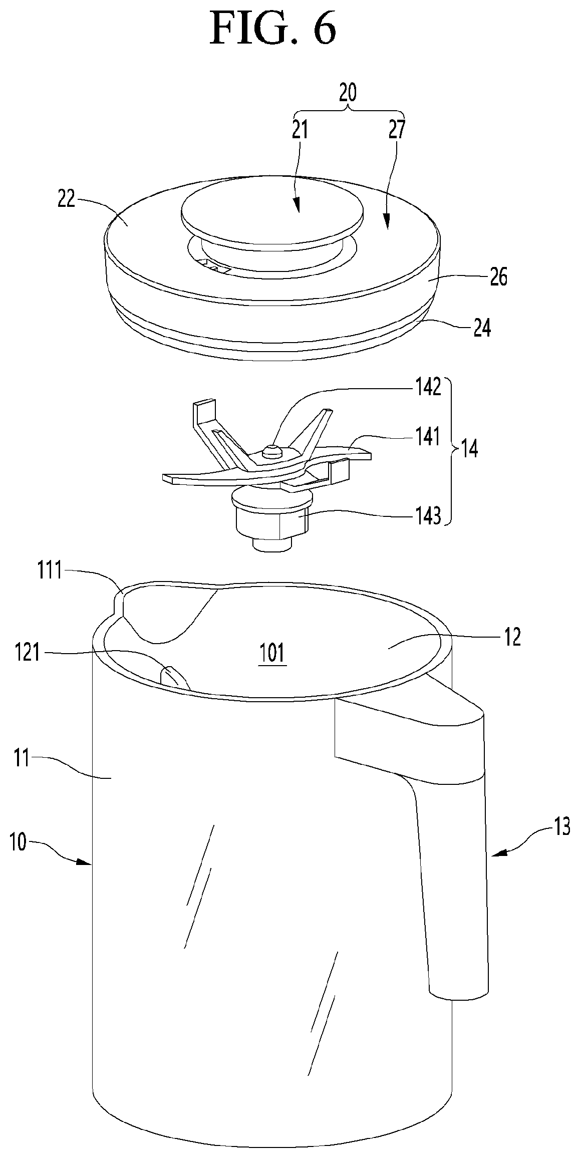 Patent US12096887 Figure 6 – Blender and container for blender