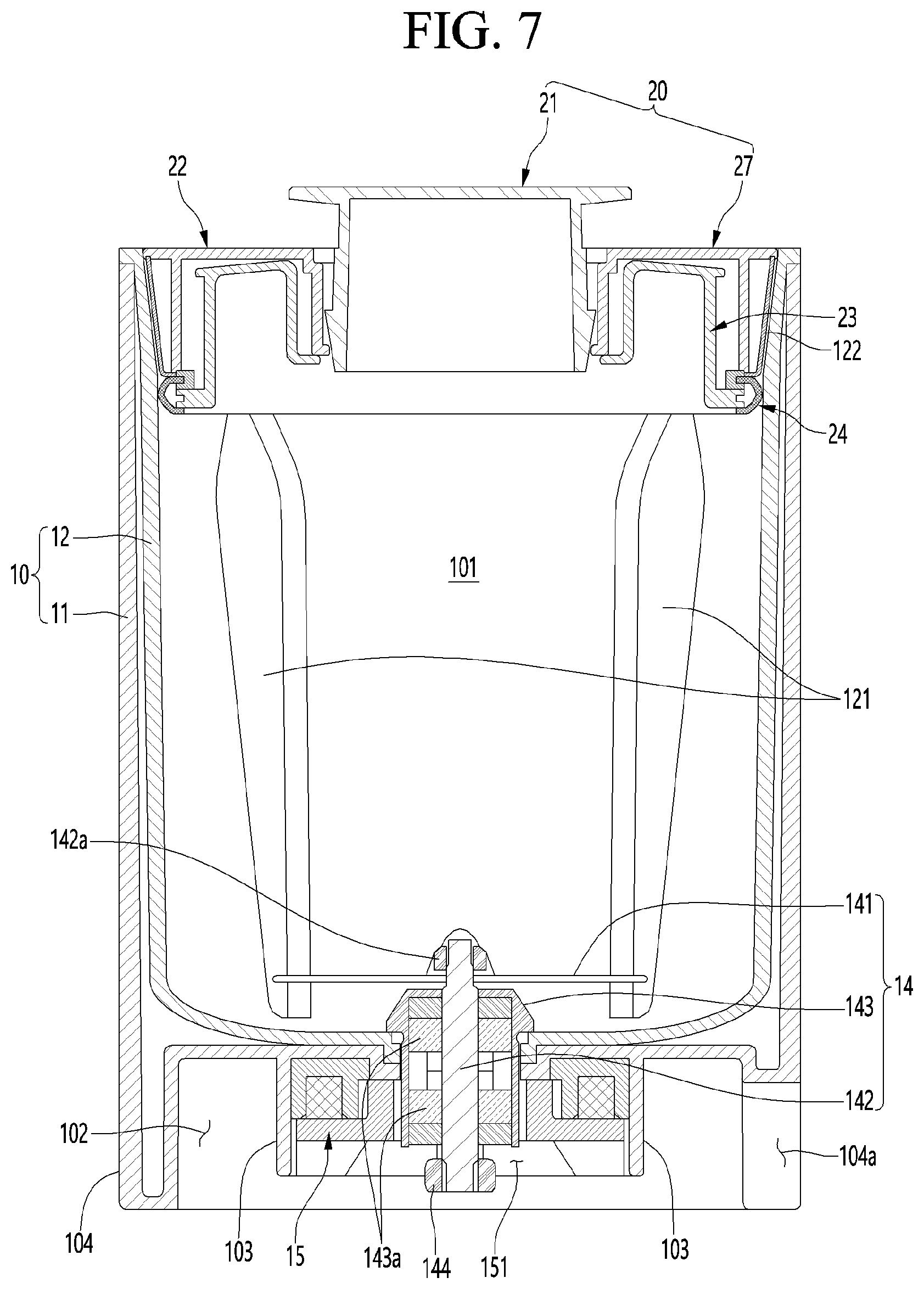 Patent US12096887 Figure 7 – Blender and container for blender