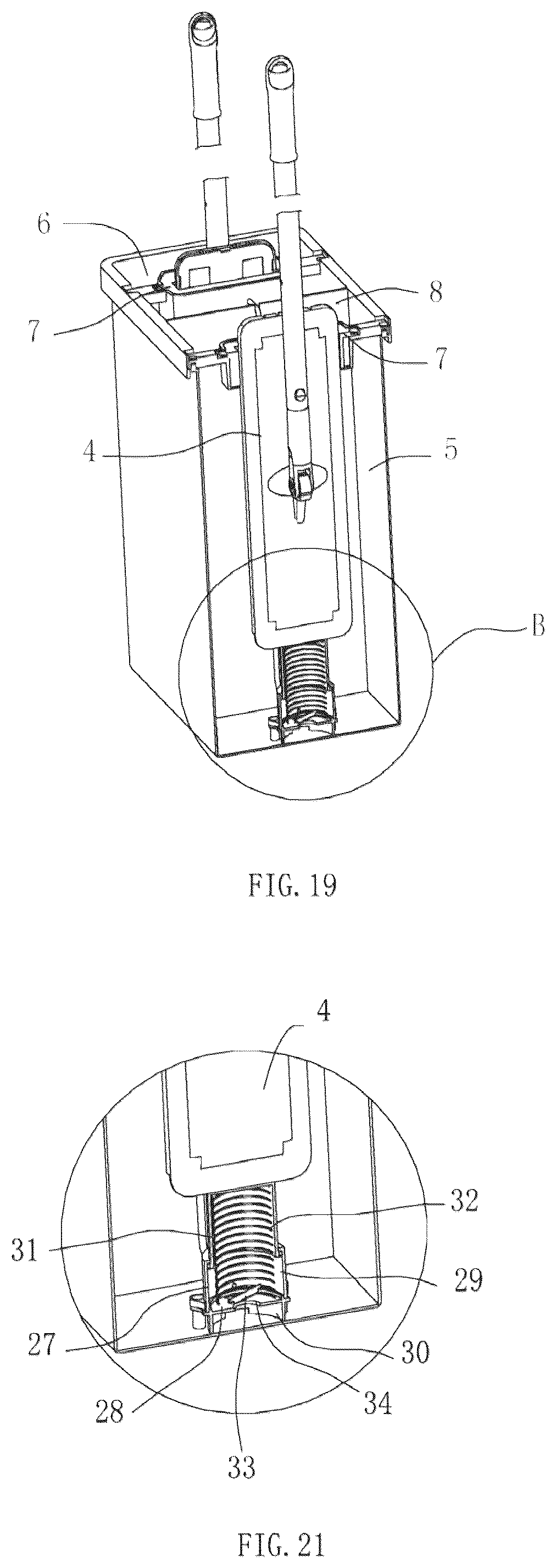 Patent US12096899 Figure 11 – Mop bucket for cleaning and squeezing a flat mop