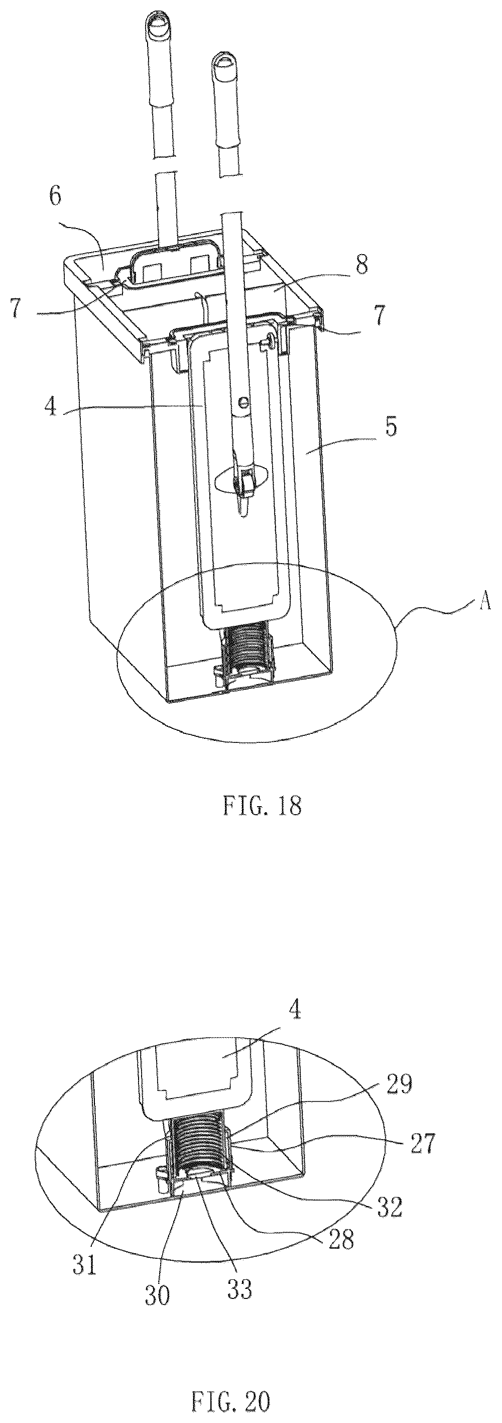 Patent US12096900 Figure 10 – Mop bucket for cleaning and squeezing a flat mop
