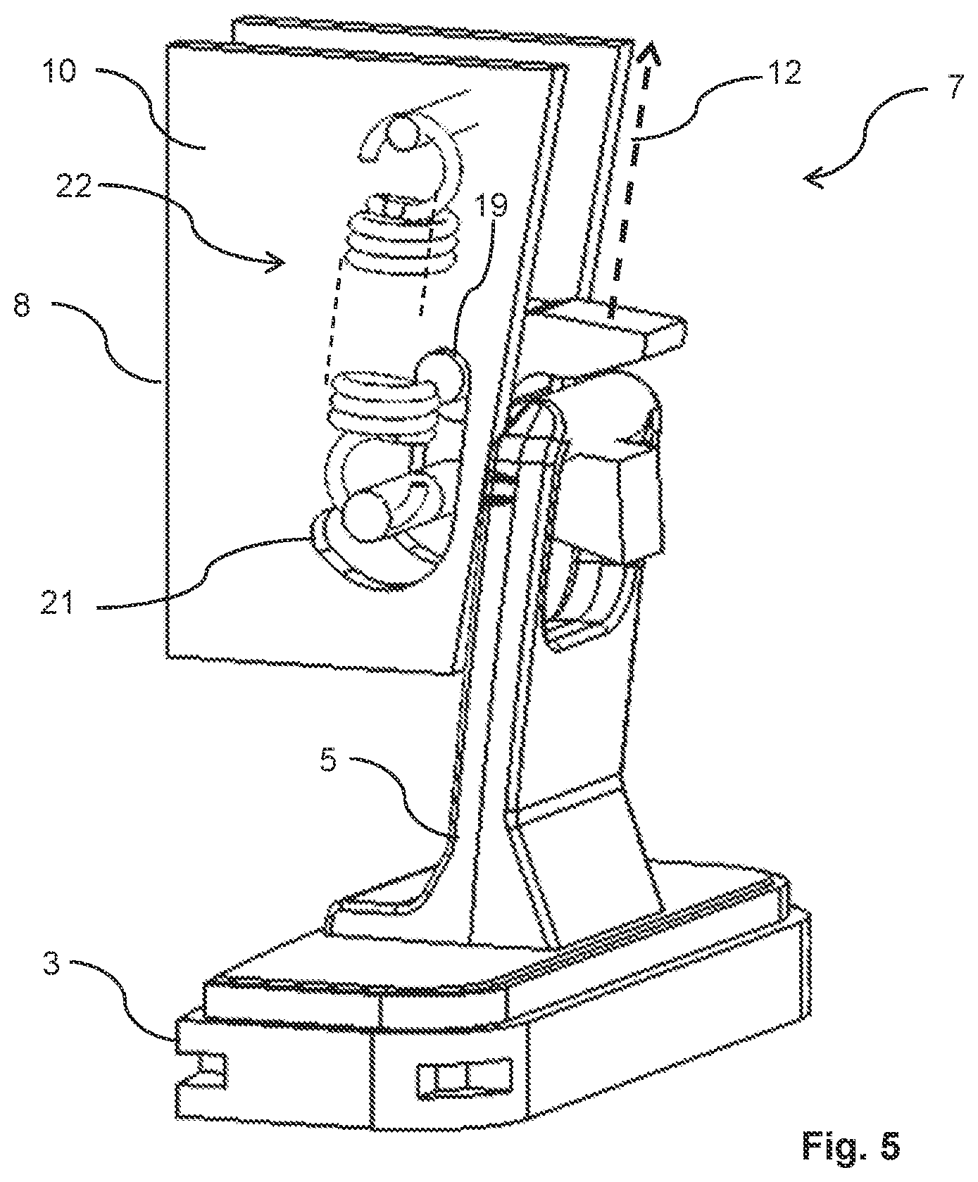 Patent US12096901 Figure 5 – Door lock for a household appliance and household appliance having the door lock