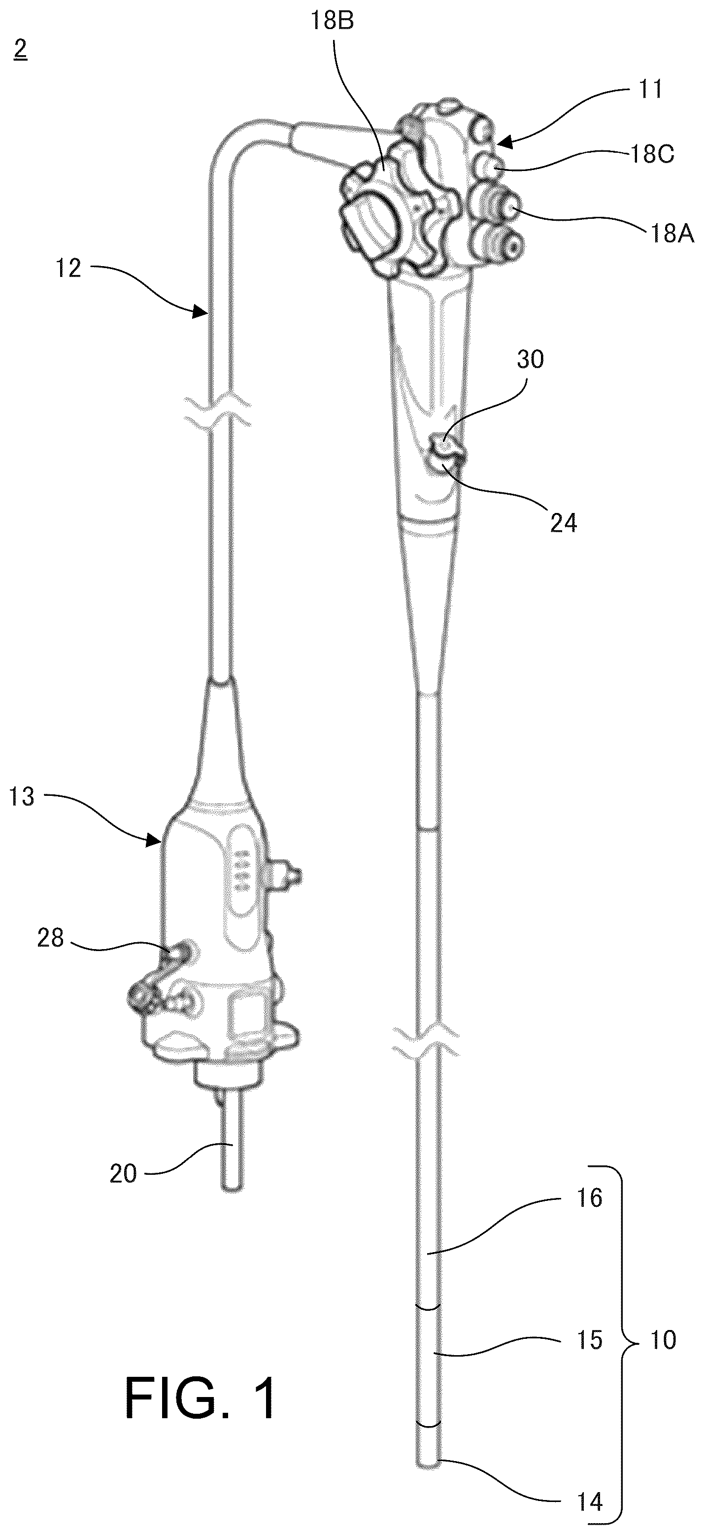 Patent US12096912 — Endoscope tube with reinforcing member wound around outer peripheral surface thereof and endoscope having the same — Figure 1