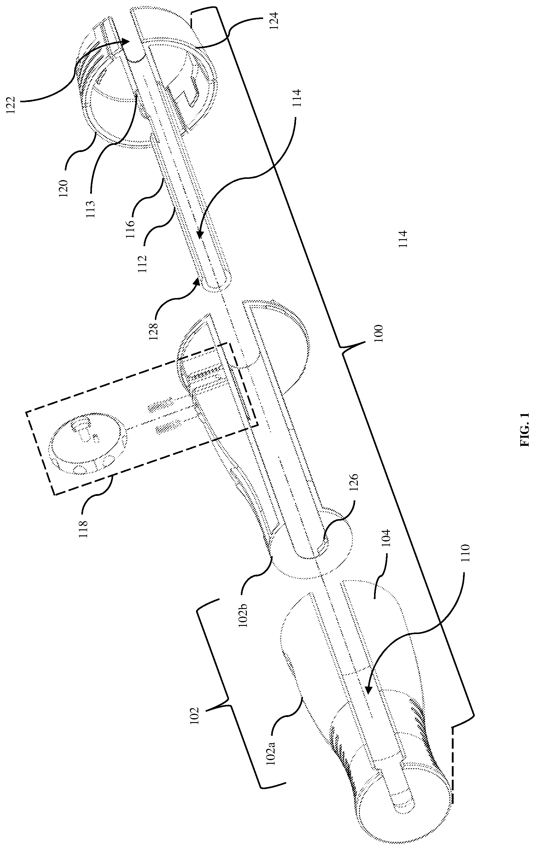 Patent US12096922 Figure 1 – Apparatus, methods, and systems for improving surgical control with a medical torquing device