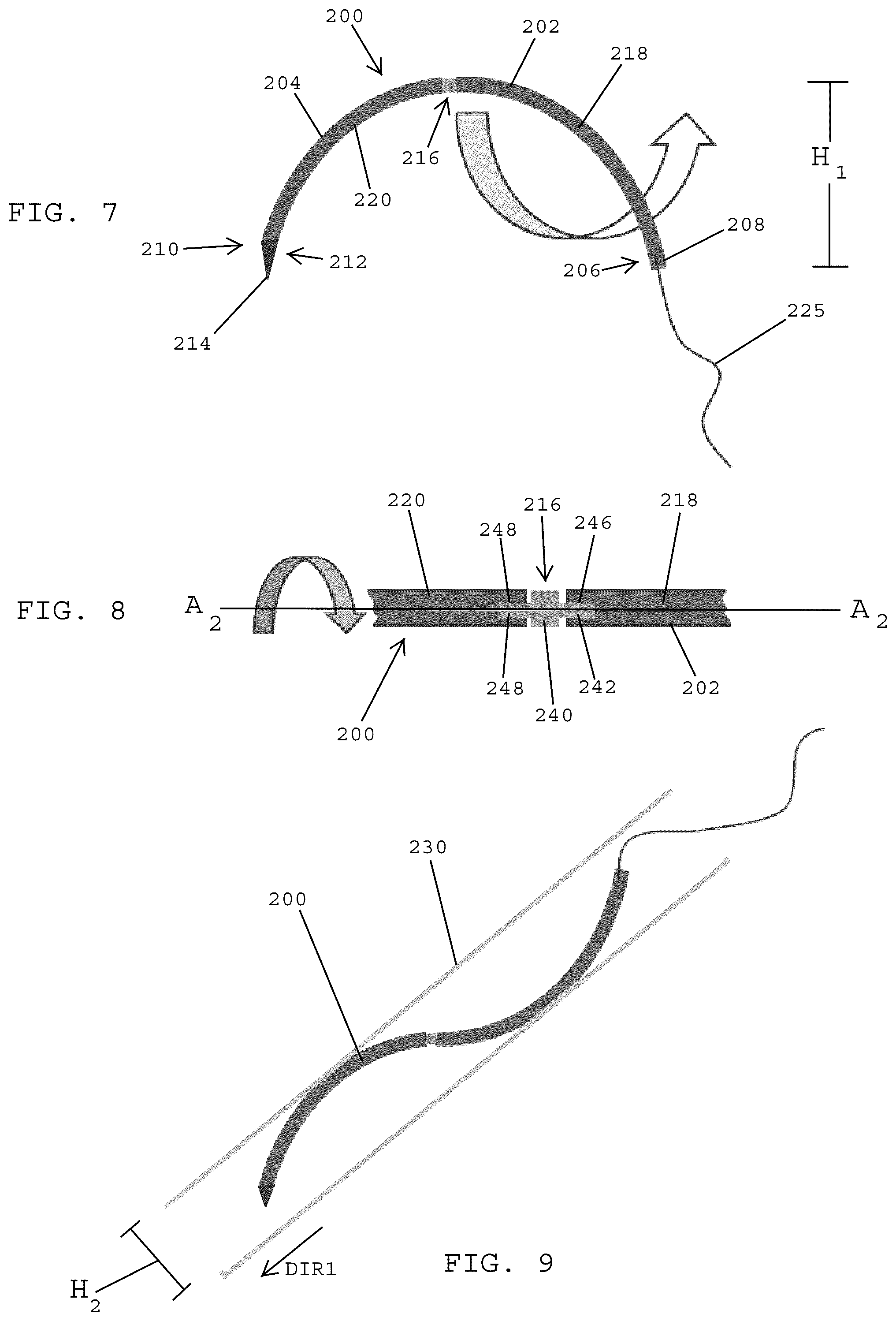 Patent US12096930 Figure 5 – Reconfigurable suture needles being transformable between higher profile configurations and lower profile configurations