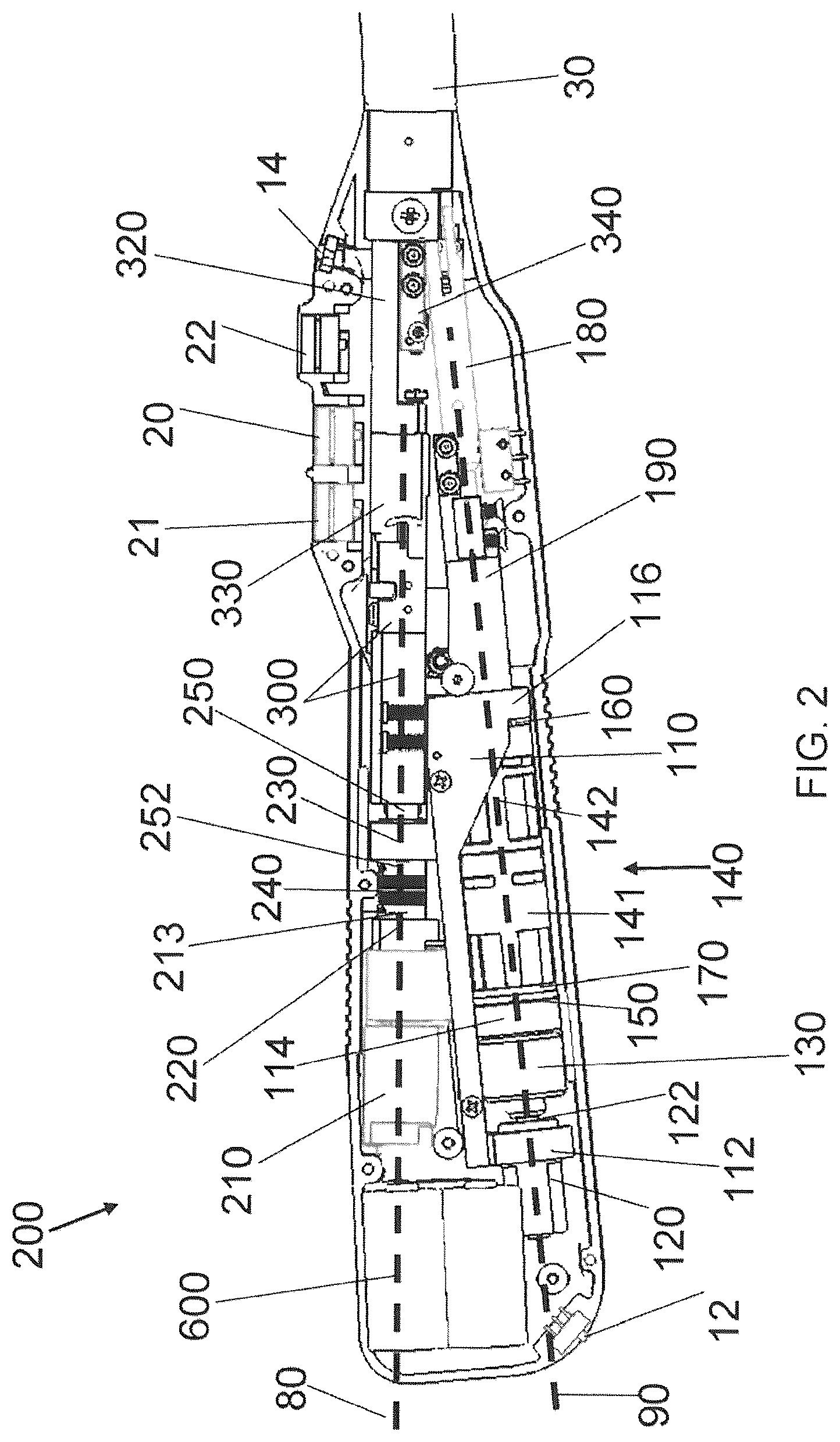 Patent US12096933 Figure 2 – Electrical surgical instrument with differential rate of closing motion speed